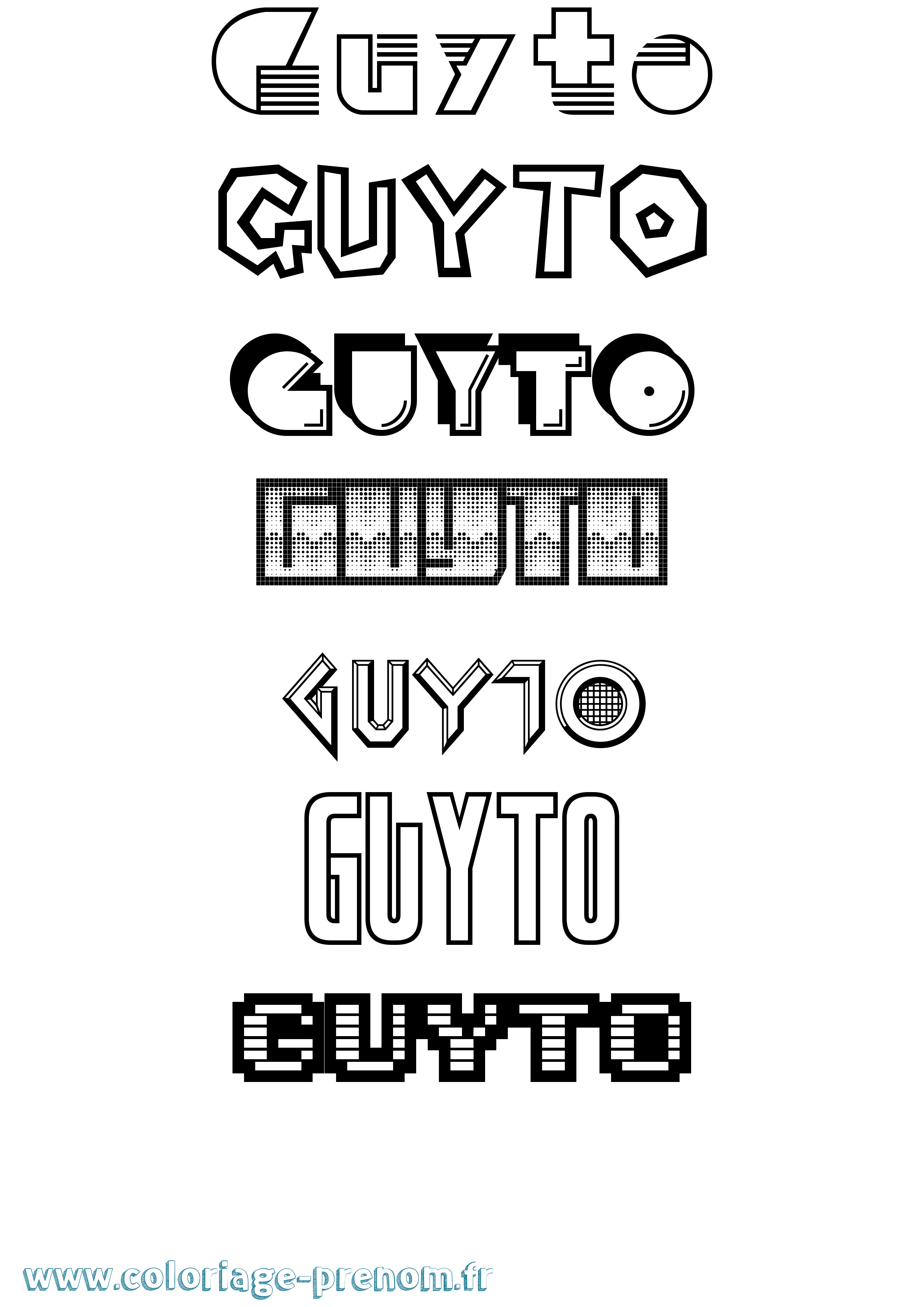 Coloriage Guyto Jeux Vidéos Coloriage prénom Guyto Jeux Vidéos