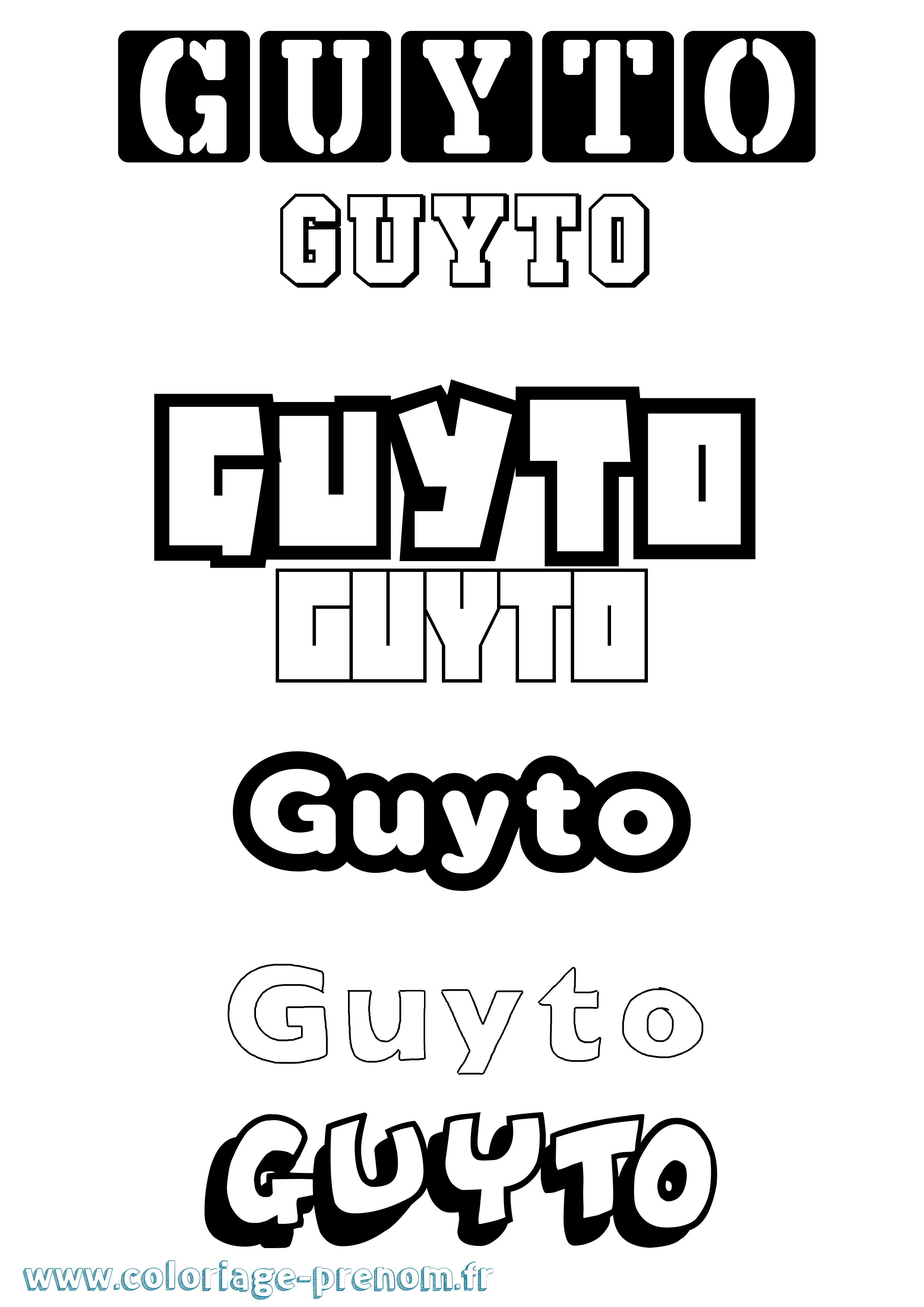 Coloriage Guyto Simple Coloriage prénom Guyto Simple