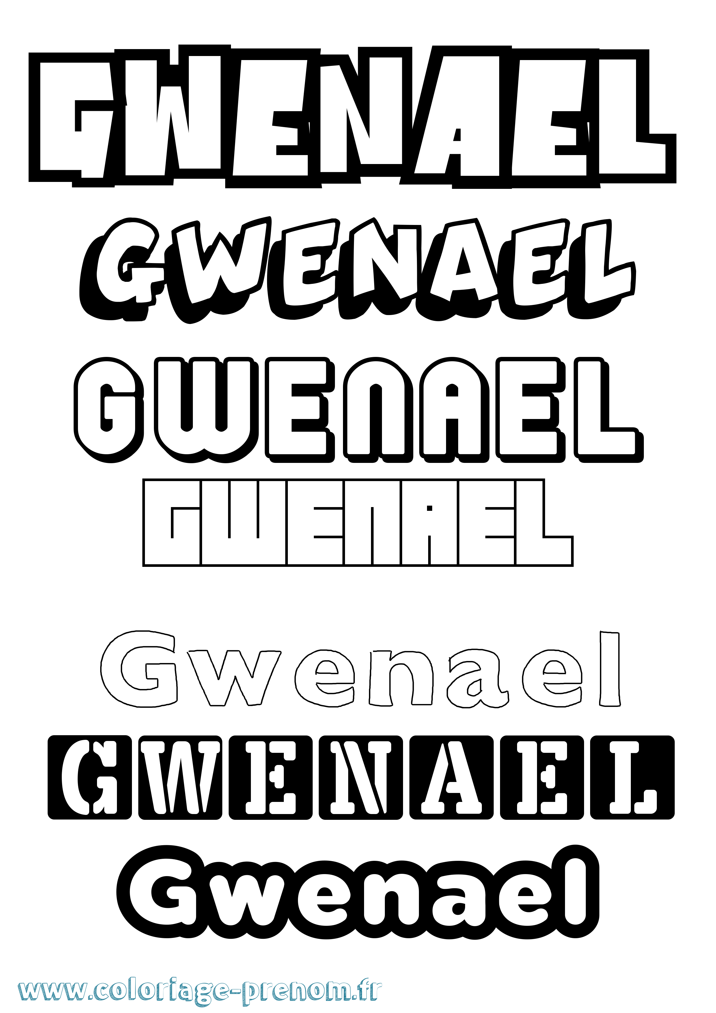 Coloriage Gwenael Simple Coloriage prénom Gwenael Simple