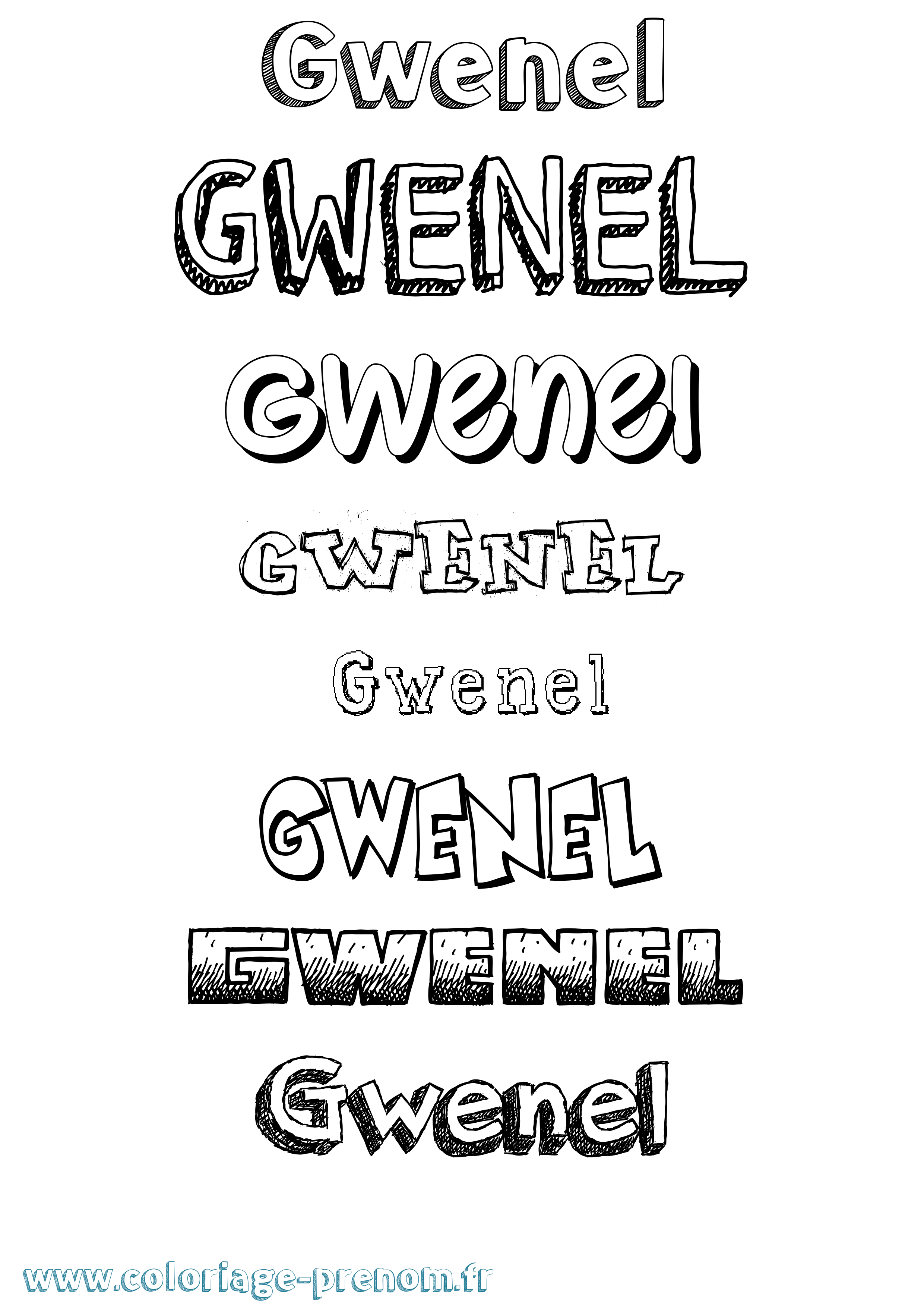 Coloriage Gwenel Dessiné Coloriage prénom Gwenel Dessiné