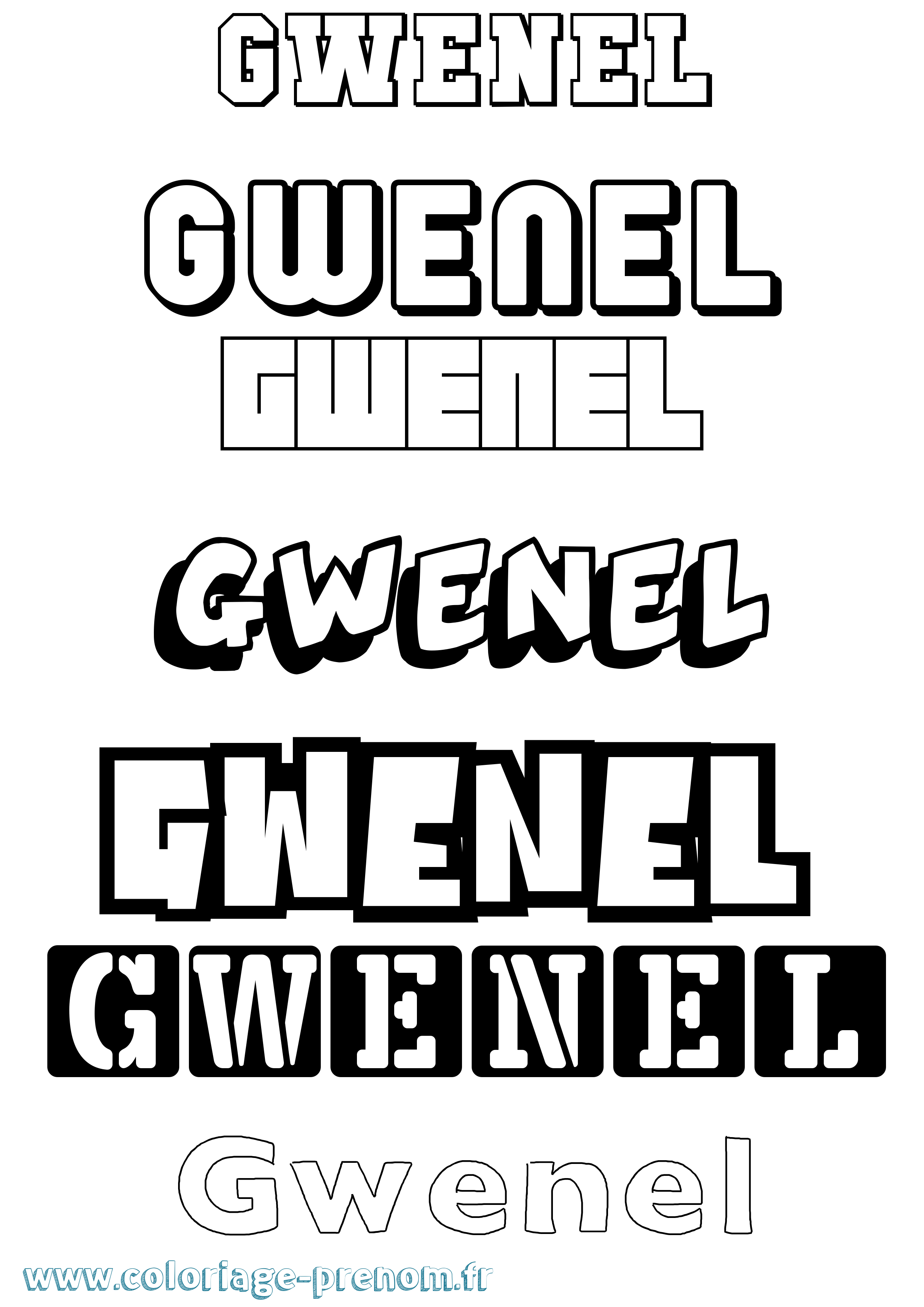 Coloriage Gwenel Simple Coloriage prénom Gwenel Simple