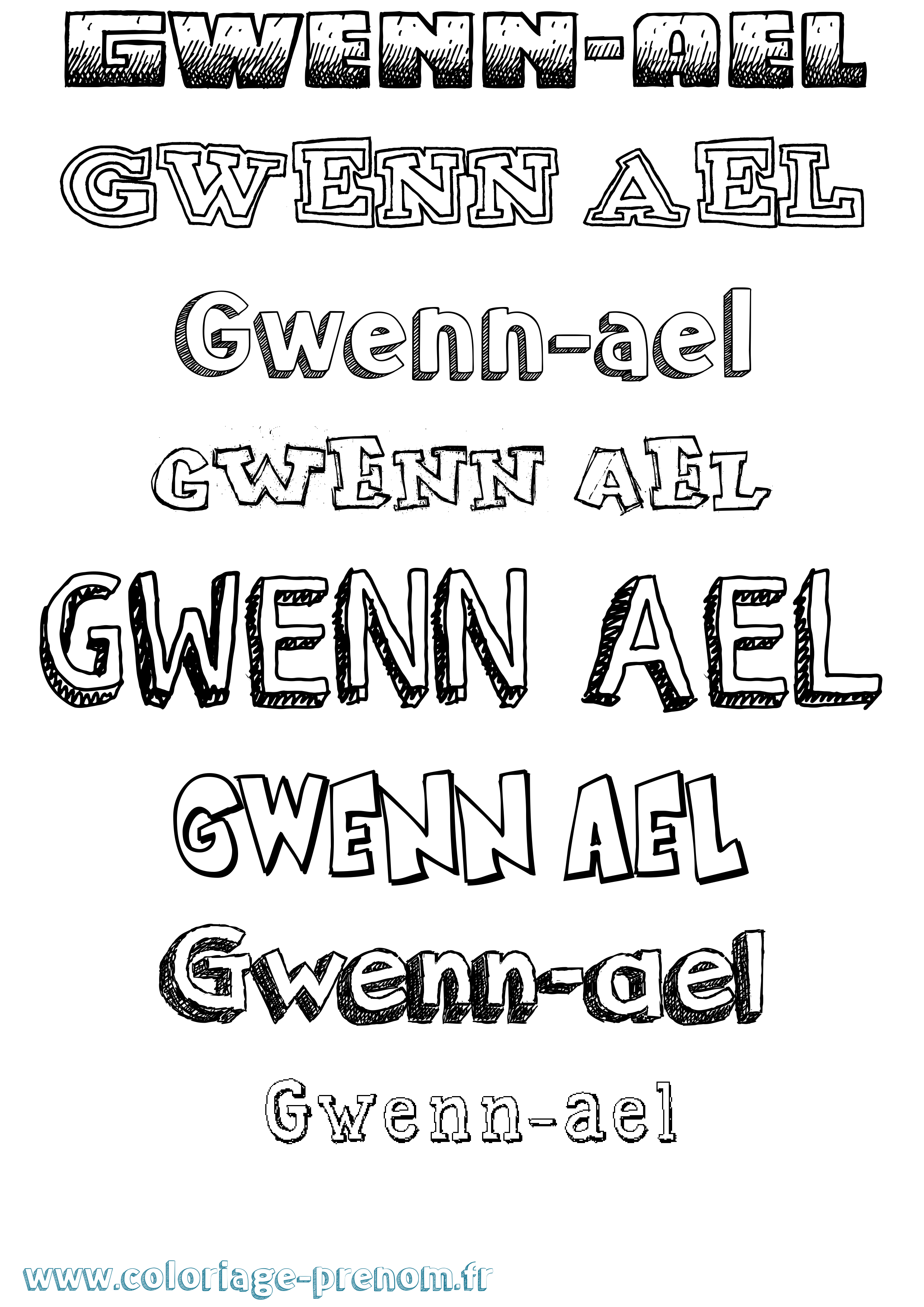 Coloriage Gwenn-Ael Dessiné Coloriage prénom Gwenn-Ael Dessiné