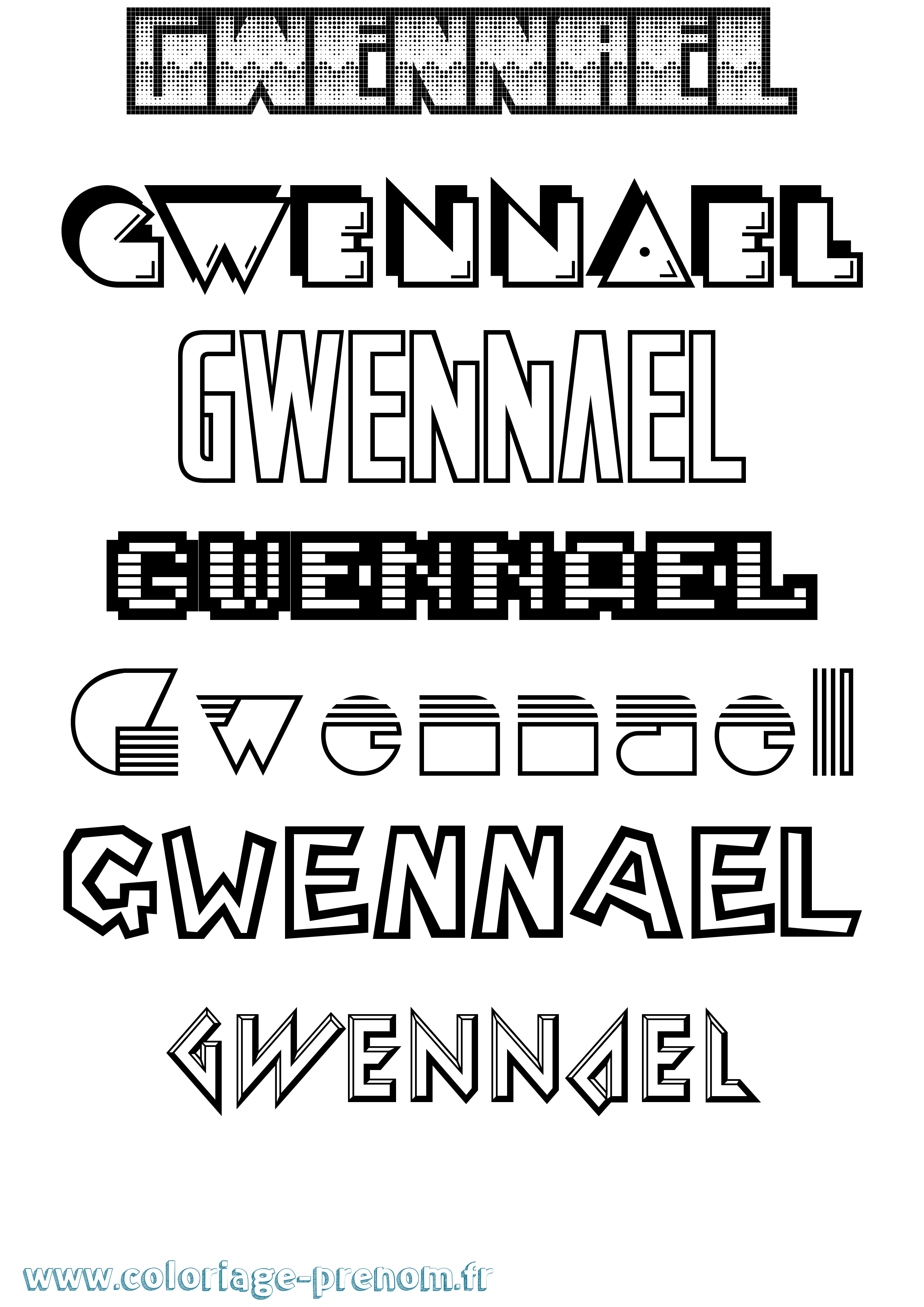 Coloriage Gwennael Jeux Vidéos Coloriage prénom Gwennael Jeux Vidéos