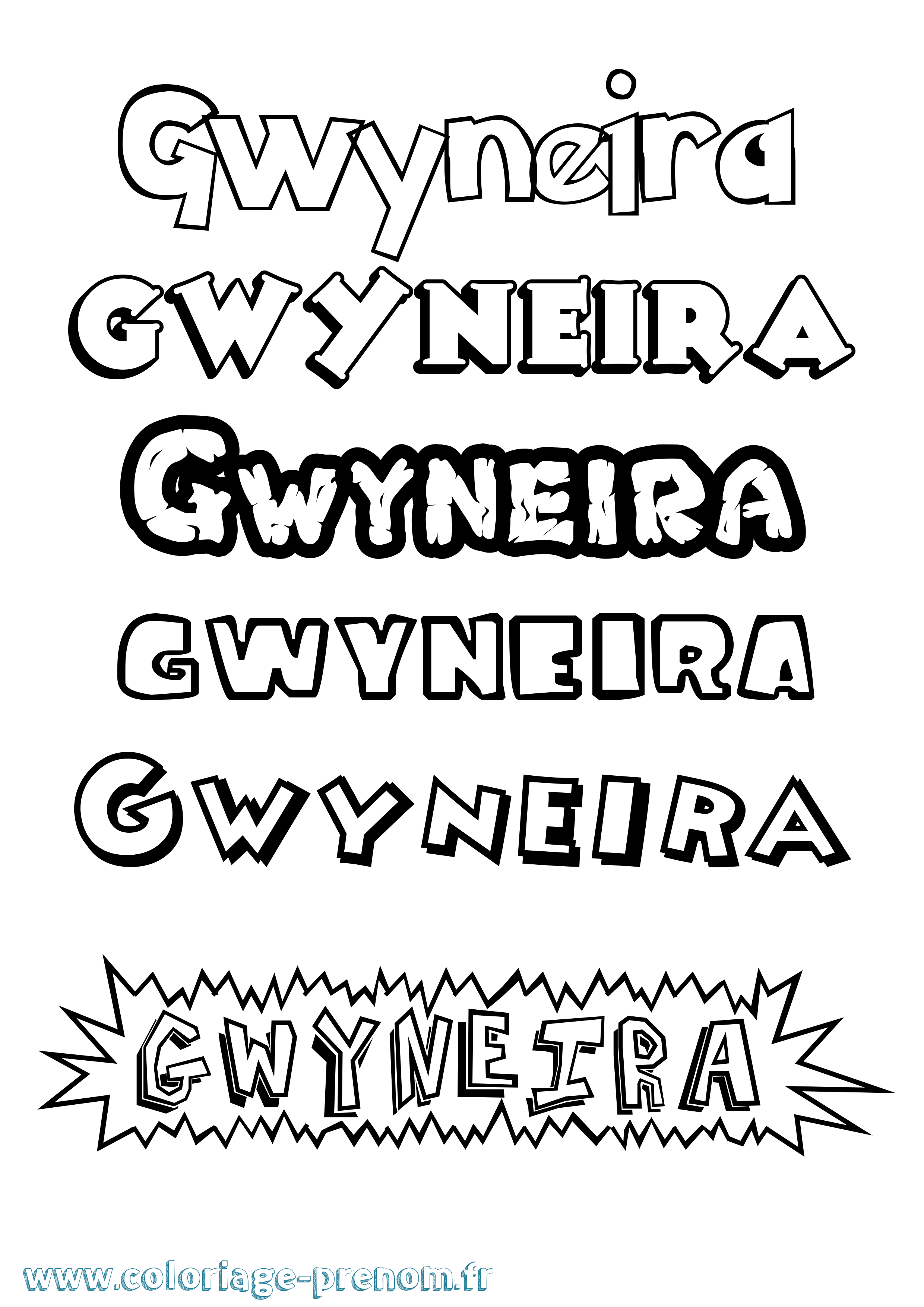 Coloriage Gwyneira Dessin Animé Coloriage prénom Gwyneira Dessin Animé