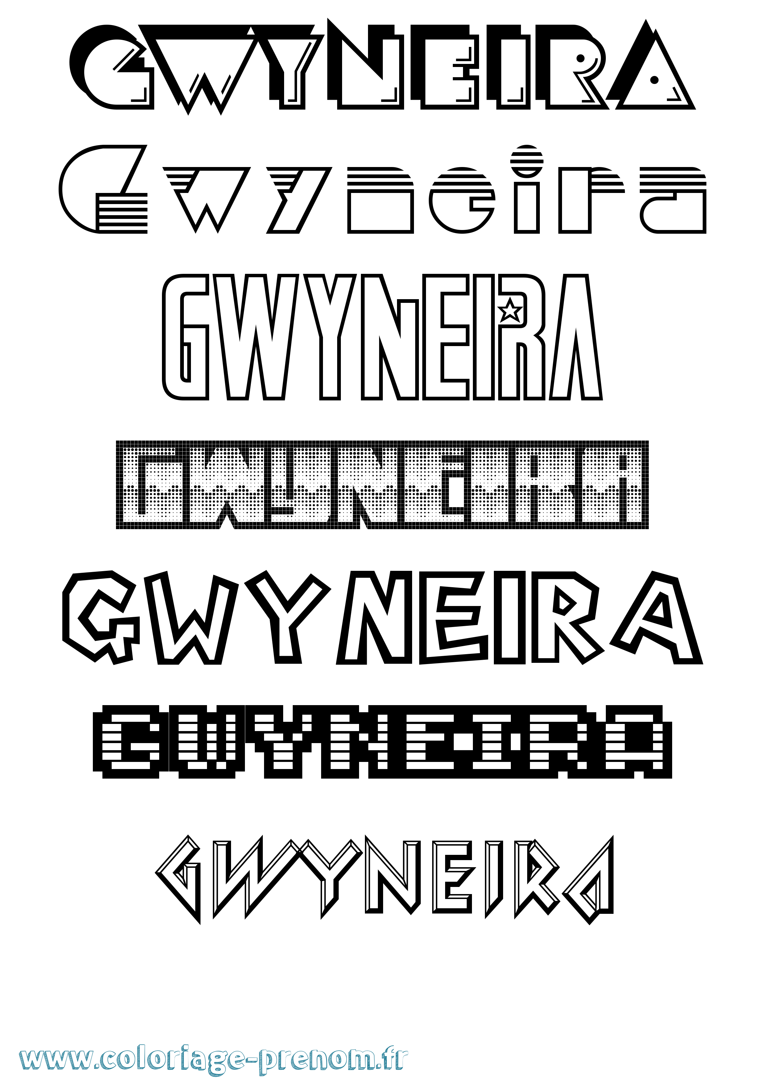 Coloriage Gwyneira Jeux Vidéos Coloriage prénom Gwyneira Jeux Vidéos