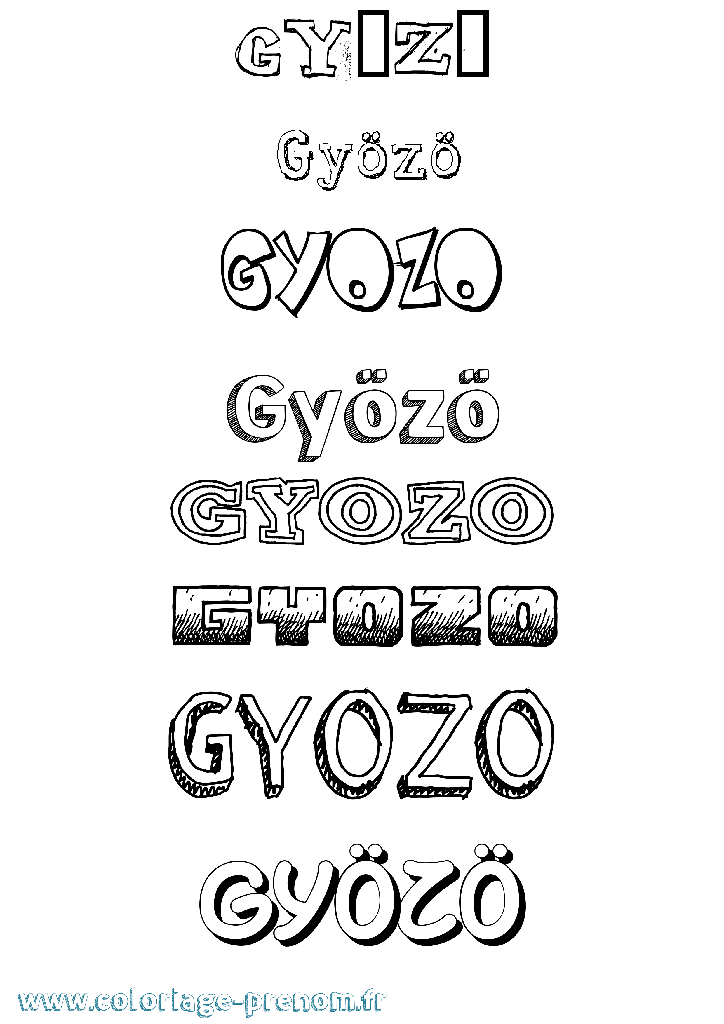 Coloriage Gyözö Dessiné Coloriage prénom Gyözö Dessiné
