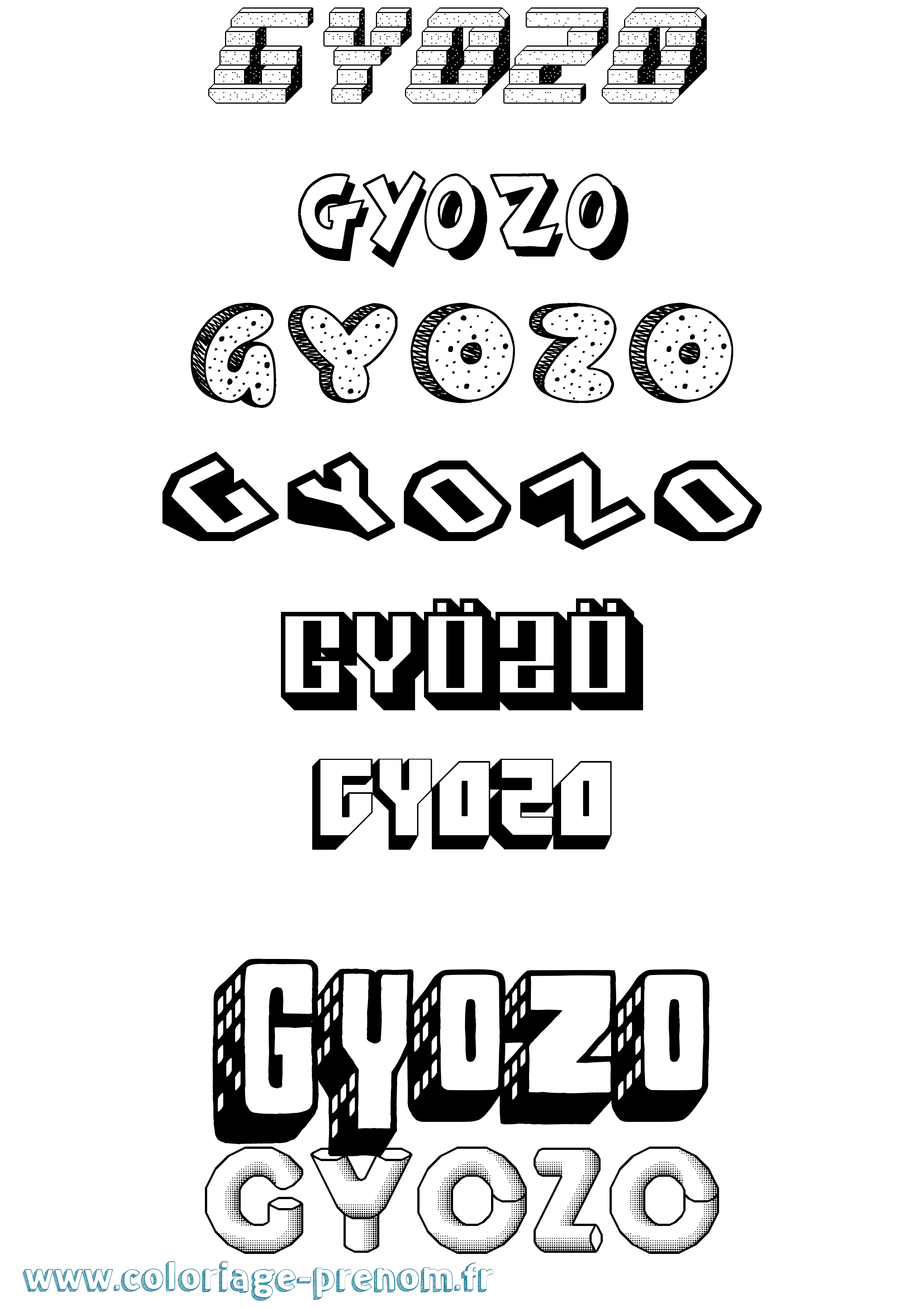 Coloriage Gyözö Effet 3D Coloriage prénom Gyözö Effet 3D