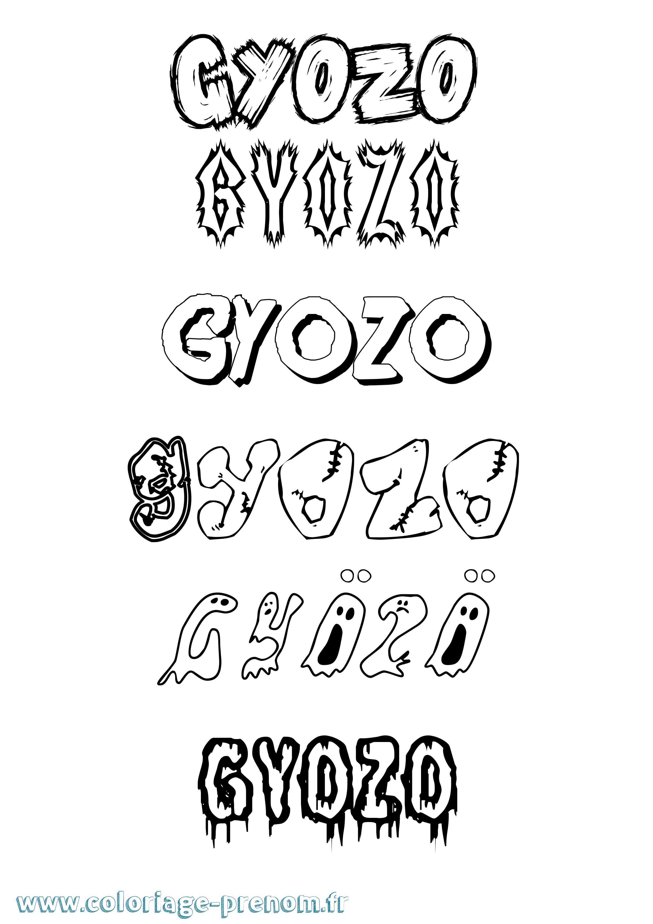 Coloriage Gyözö Frisson Coloriage prénom Gyözö Frisson