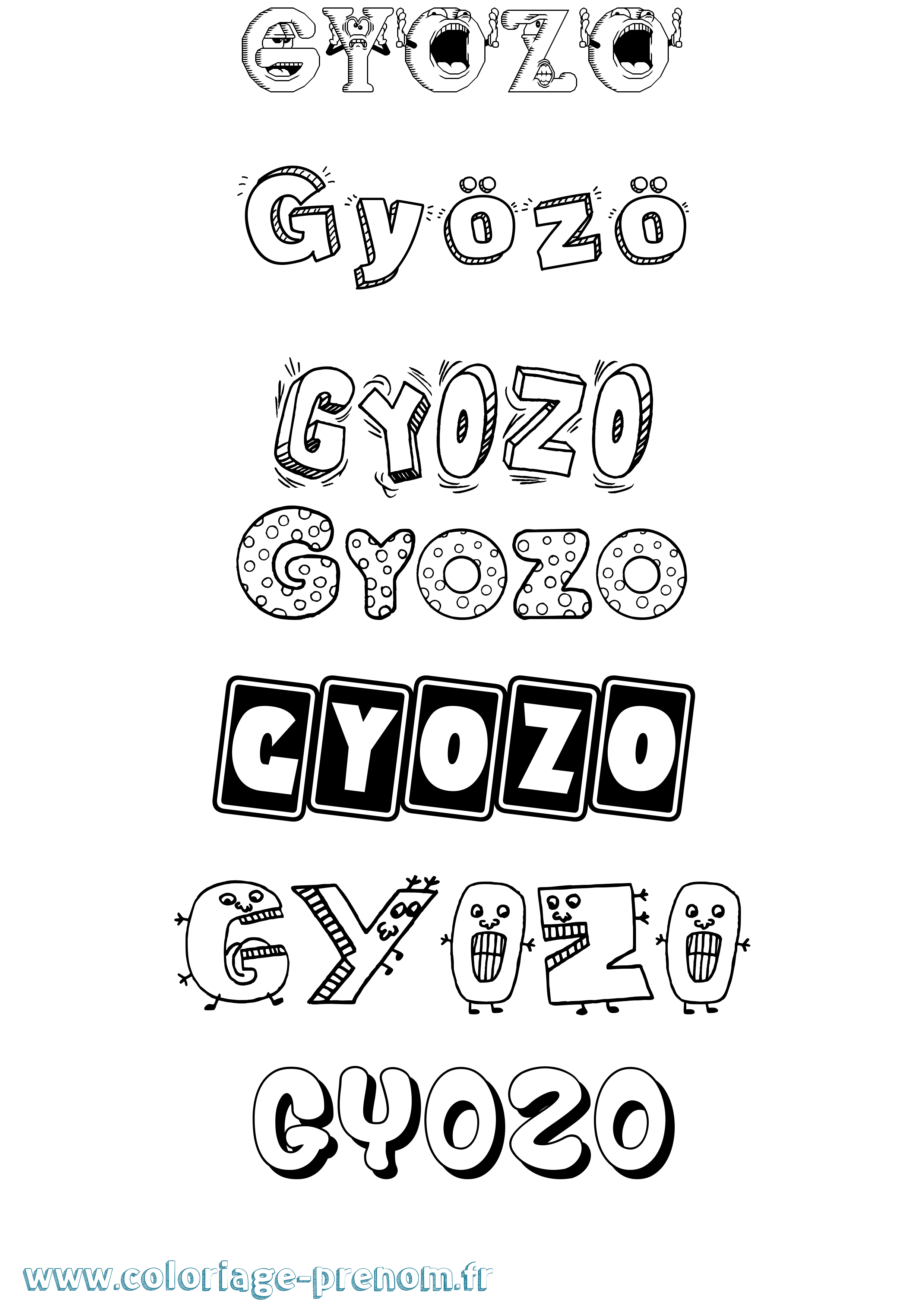 Coloriage Gyözö Fun Coloriage prénom Gyözö Fun