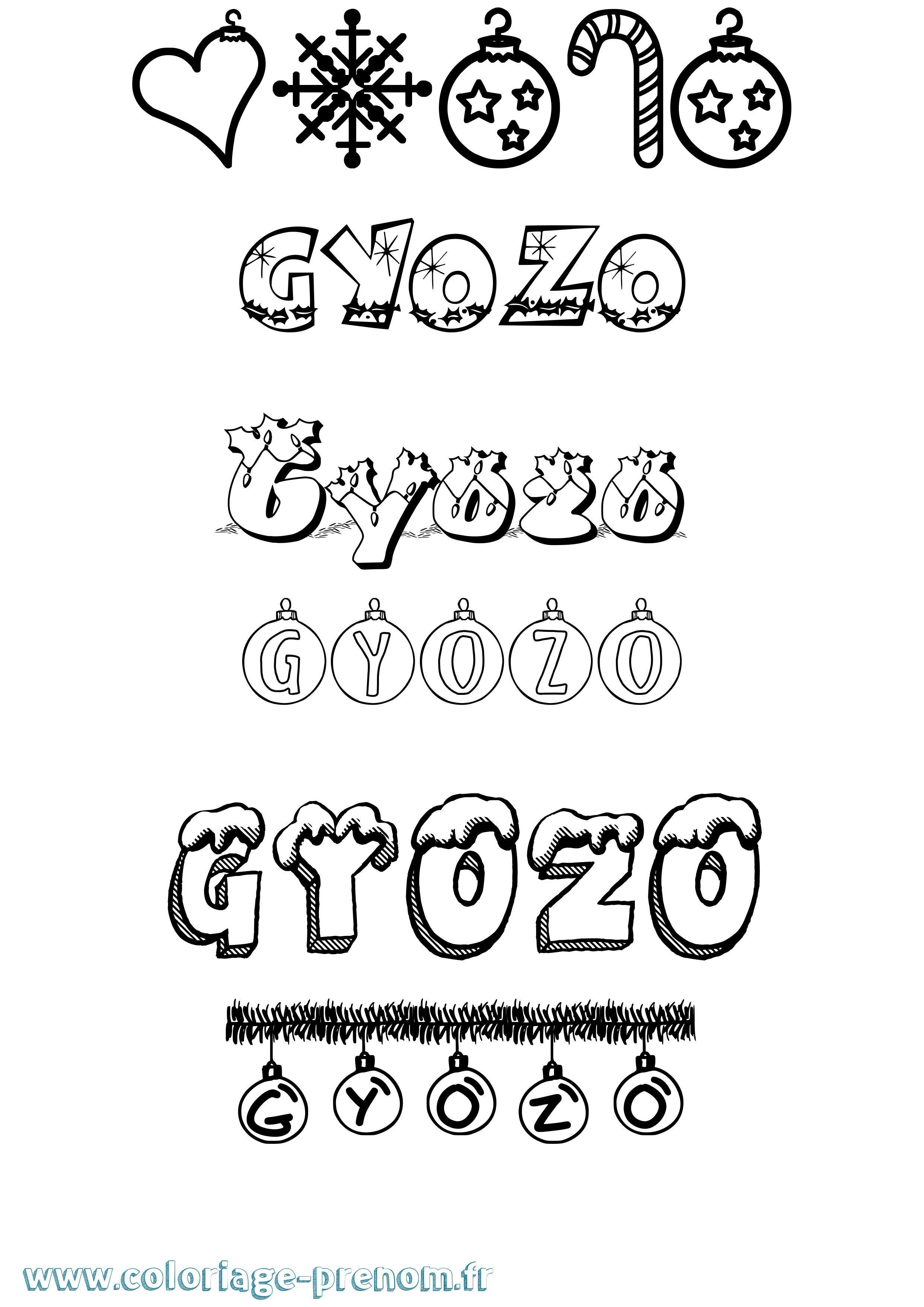 Coloriage Gyözö Noël Coloriage prénom Gyözö Noël