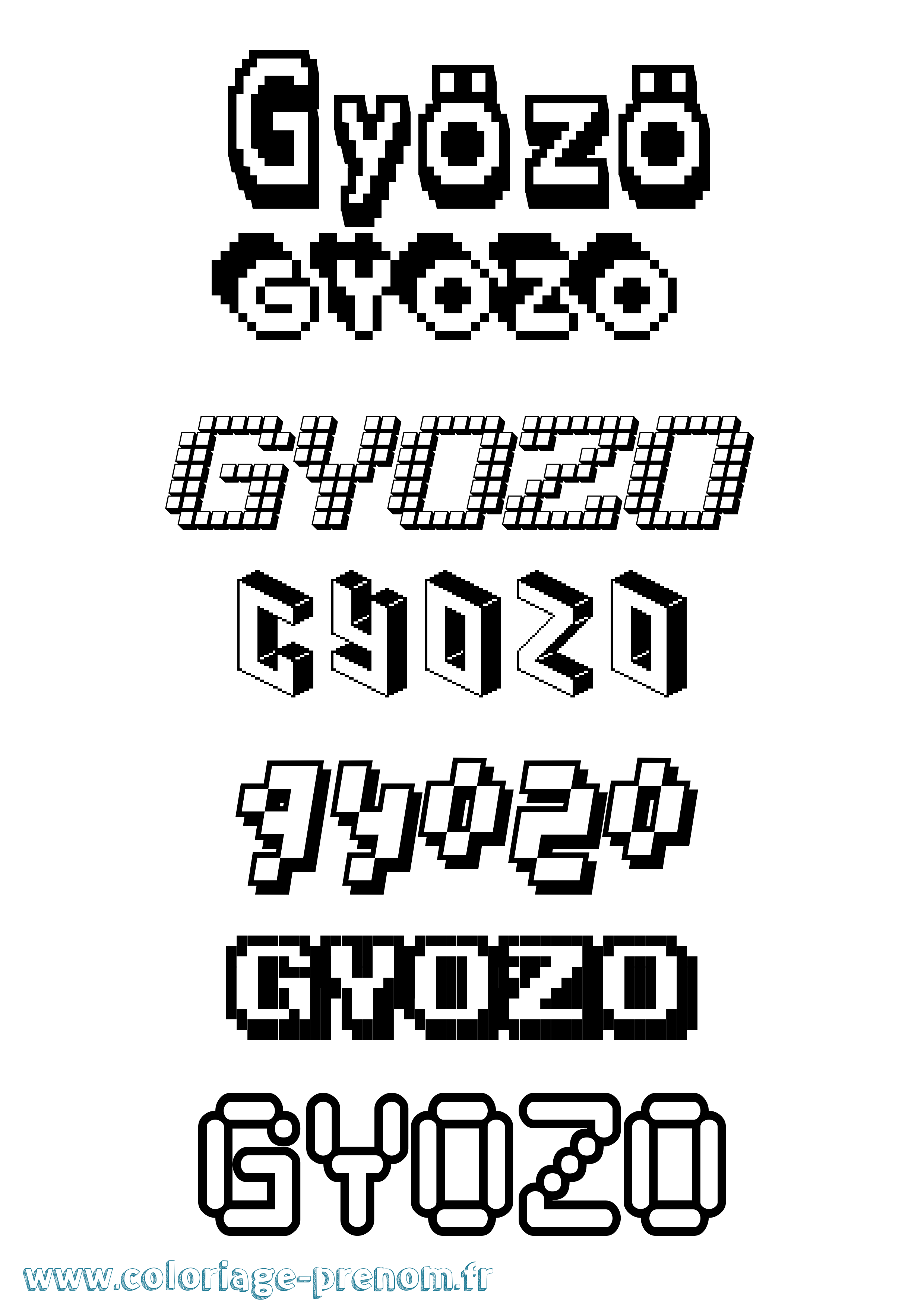 Coloriage Gyözö Pixel Coloriage prénom Gyözö Pixel