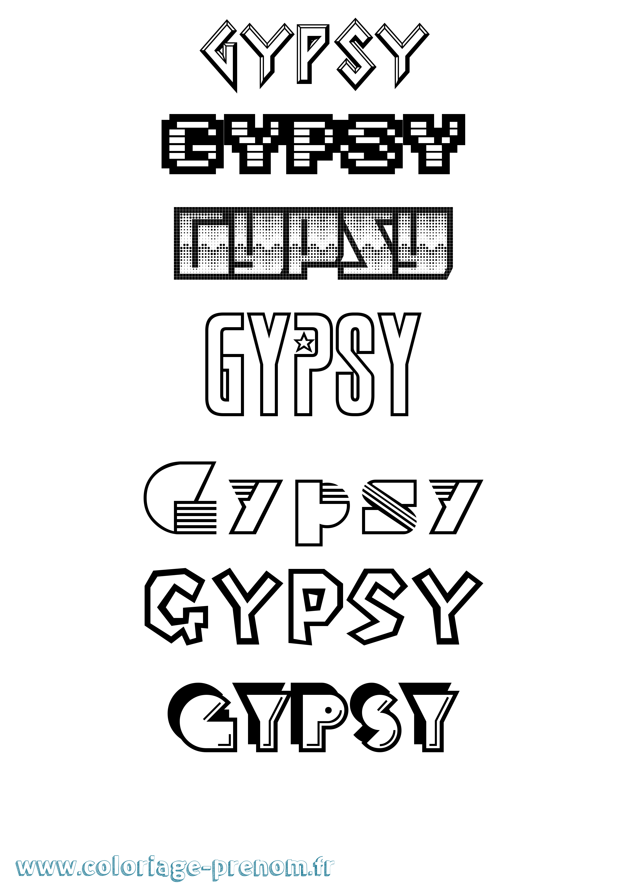 Coloriage Gypsy Jeux Vidéos Coloriage prénom Gypsy Jeux Vidéos
