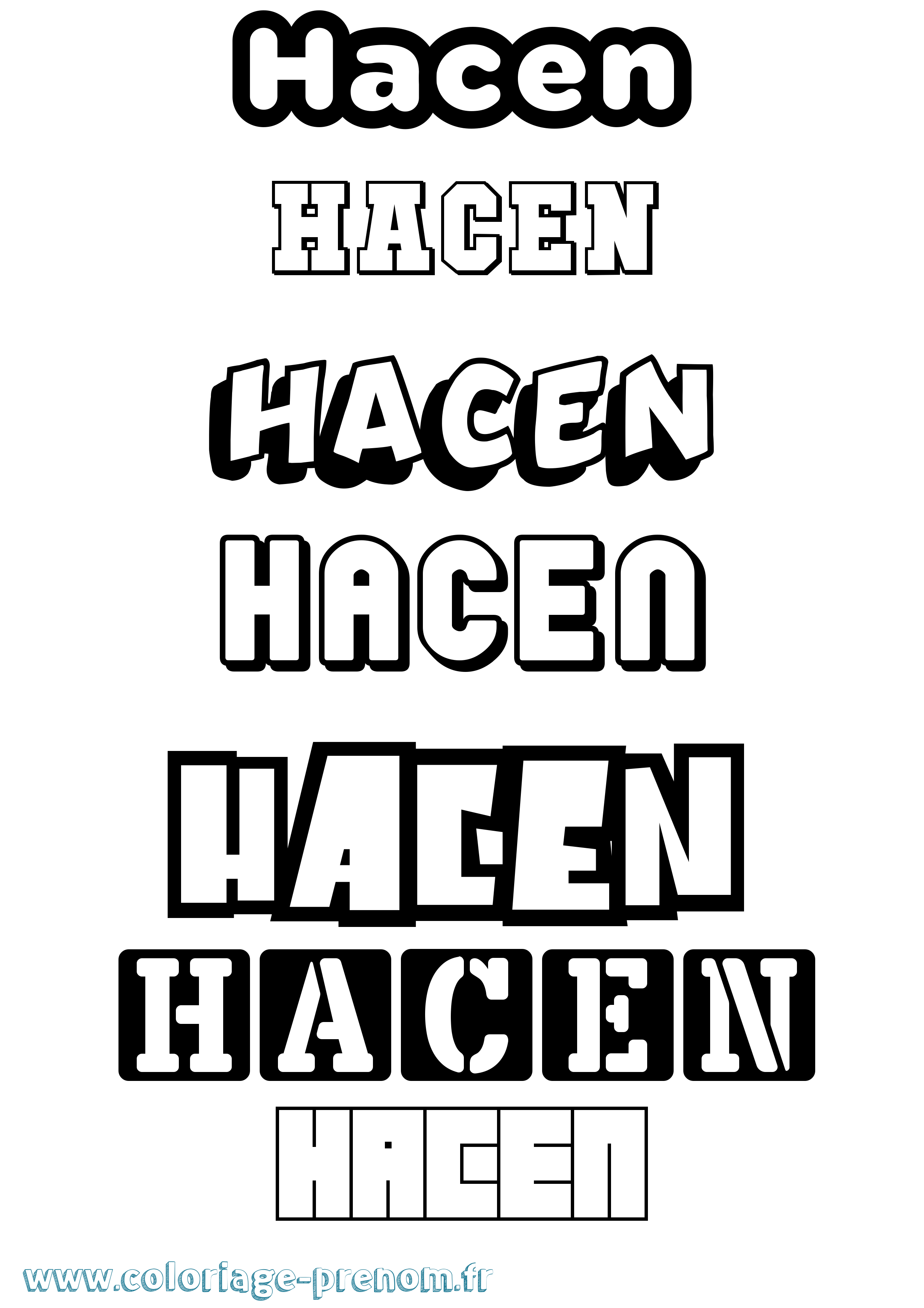 Coloriage Hacen Simple Coloriage prénom Hacen Simple