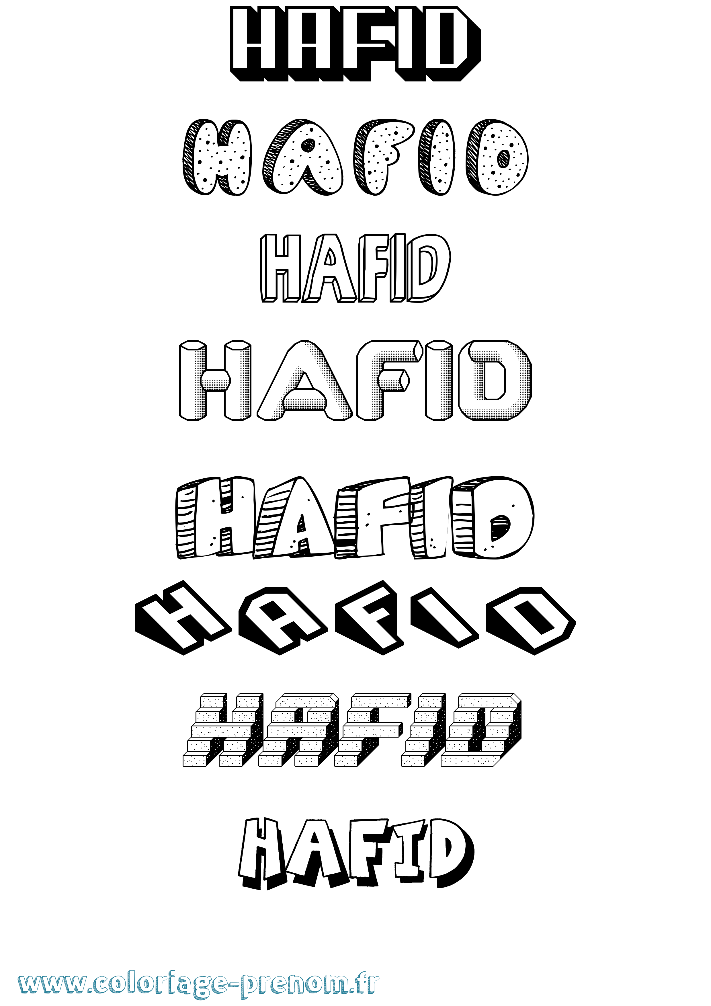 Coloriage Hafid Effet 3D Coloriage prénom Hafid Effet 3D