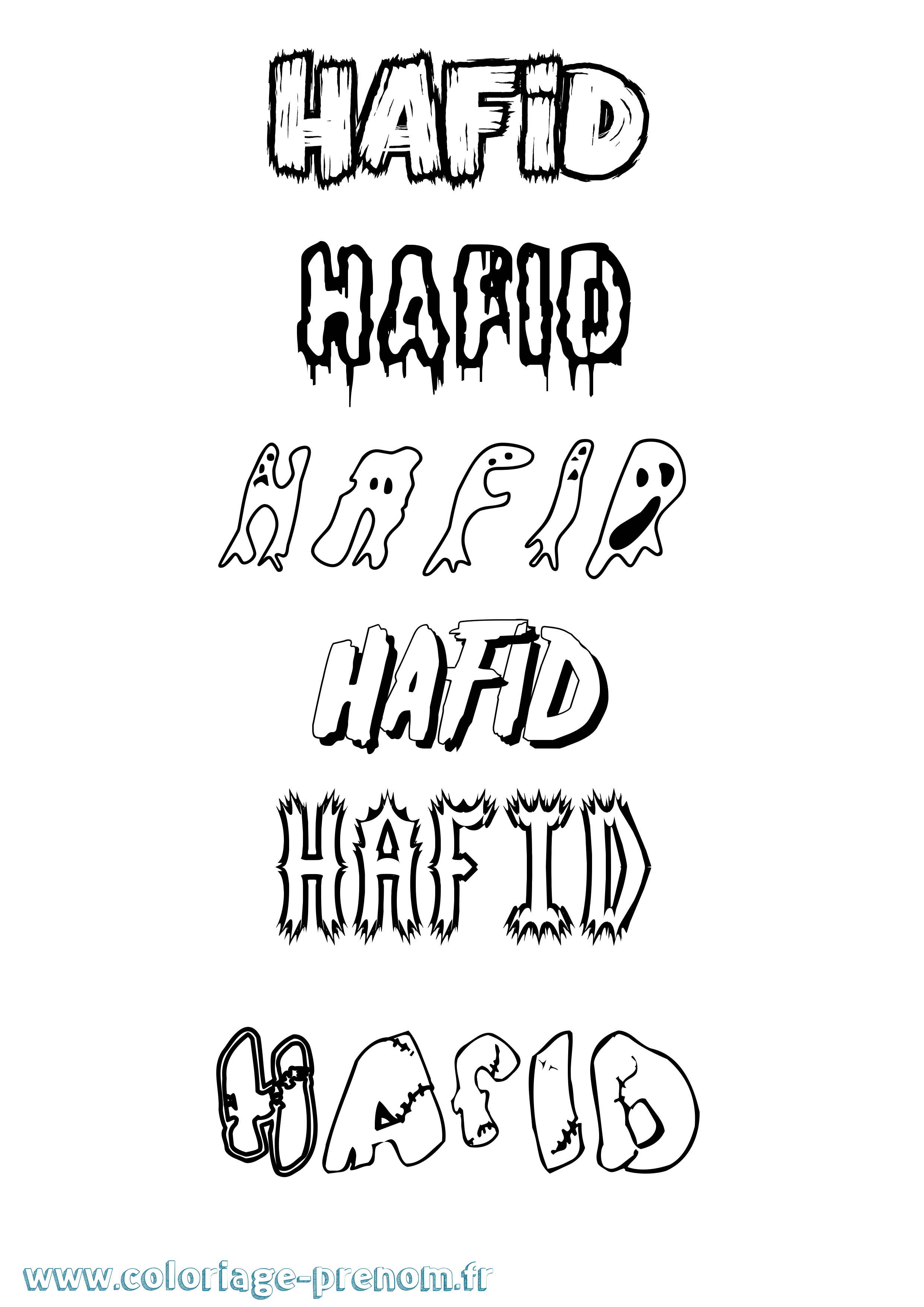 Coloriage Hafid Frisson Coloriage prénom Hafid Frisson