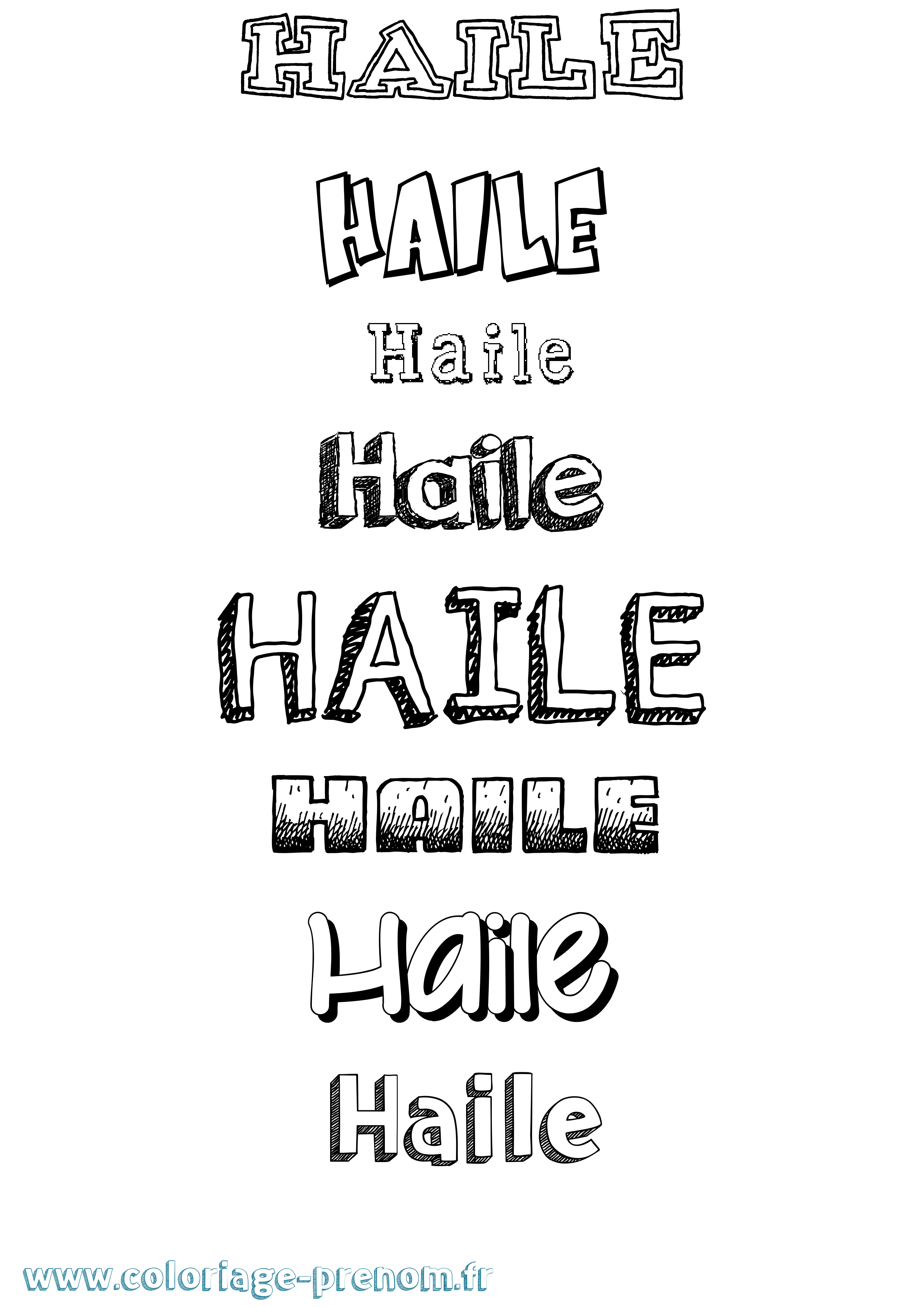 Coloriage Haile Dessiné Coloriage prénom Haile Dessiné