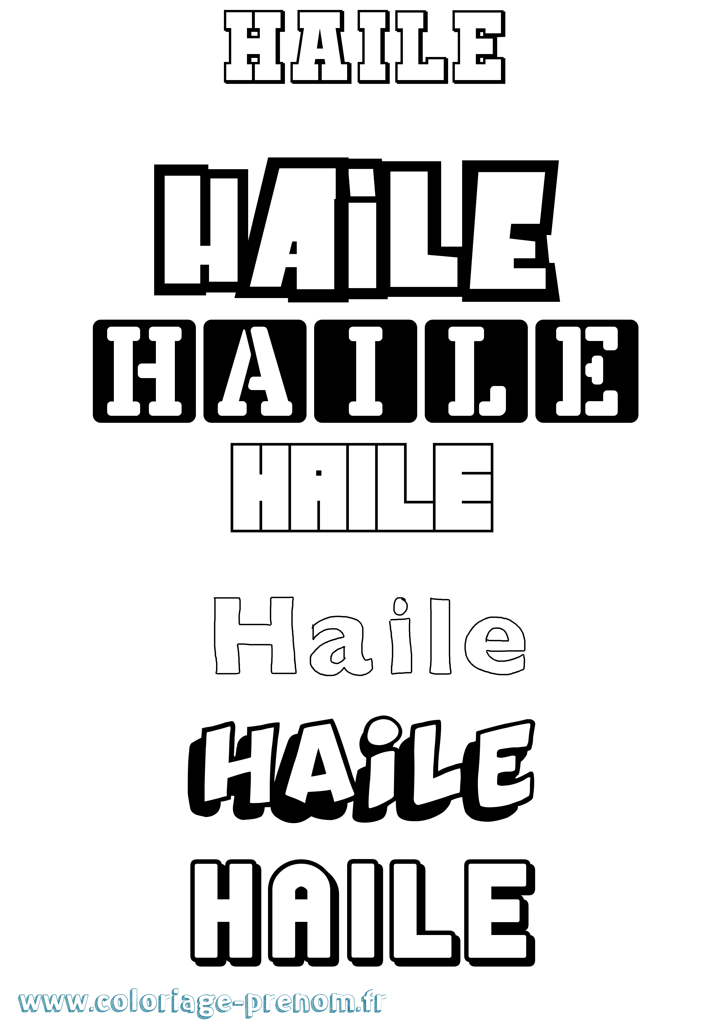 Coloriage Haile Simple Coloriage prénom Haile Simple