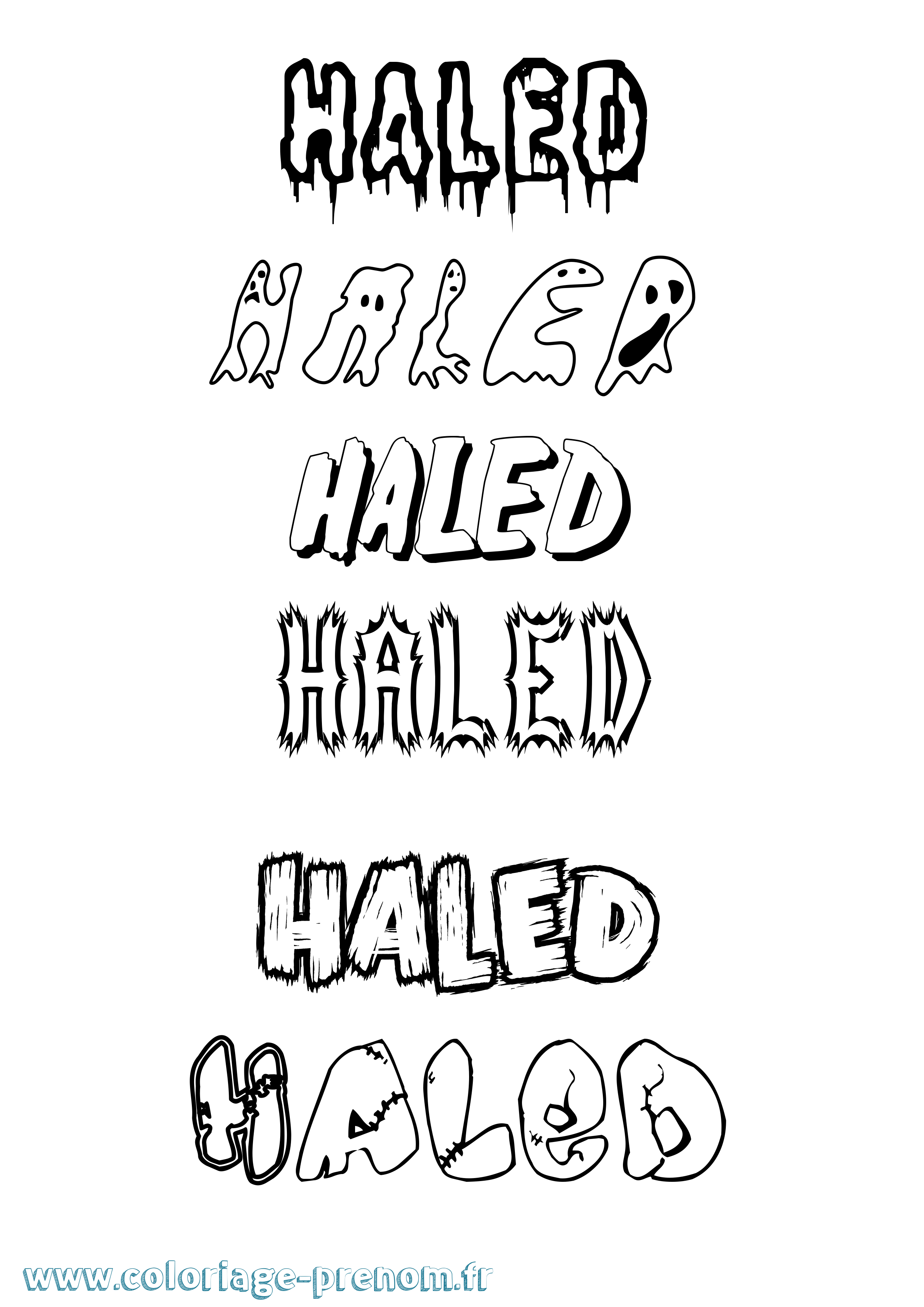 Coloriage Haled Frisson Coloriage prénom Haled Frisson