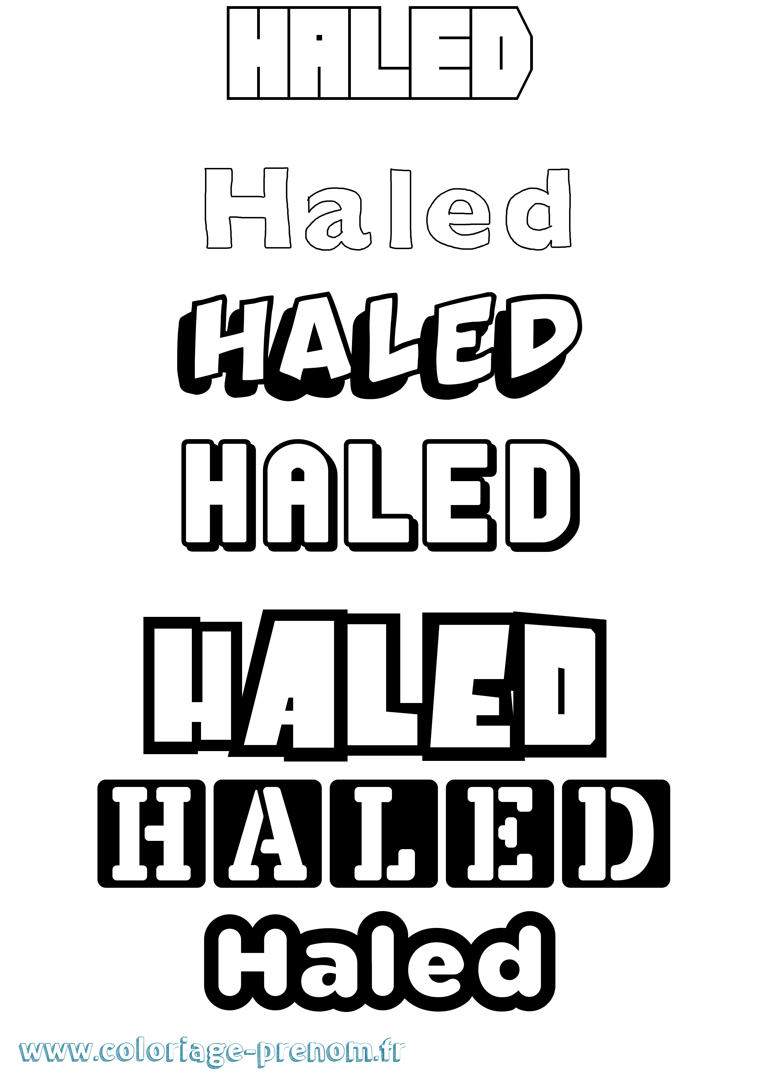 Coloriage Haled Simple Coloriage prénom Haled Simple