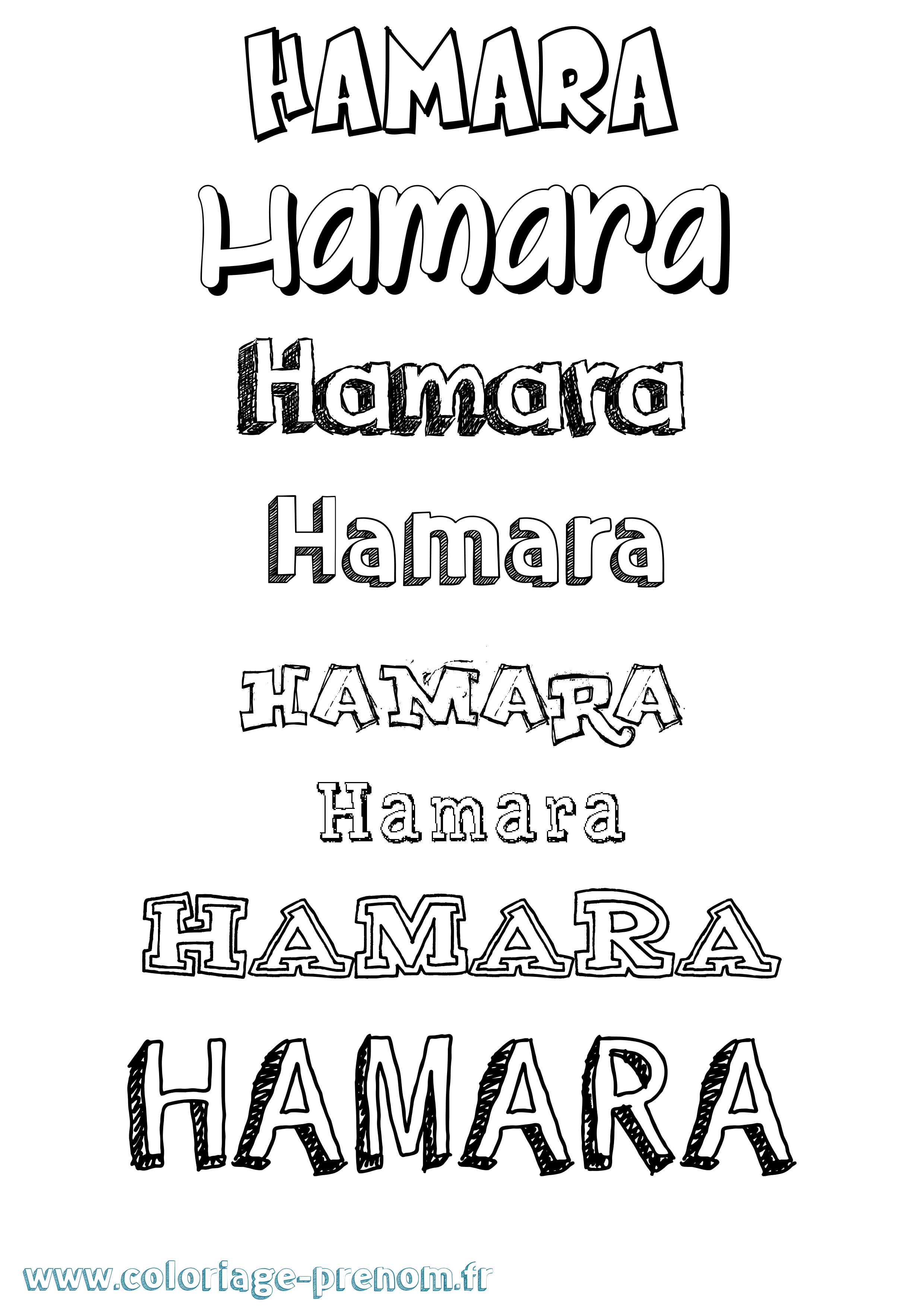 Coloriage Hamara Dessiné Coloriage prénom Hamara Dessiné
