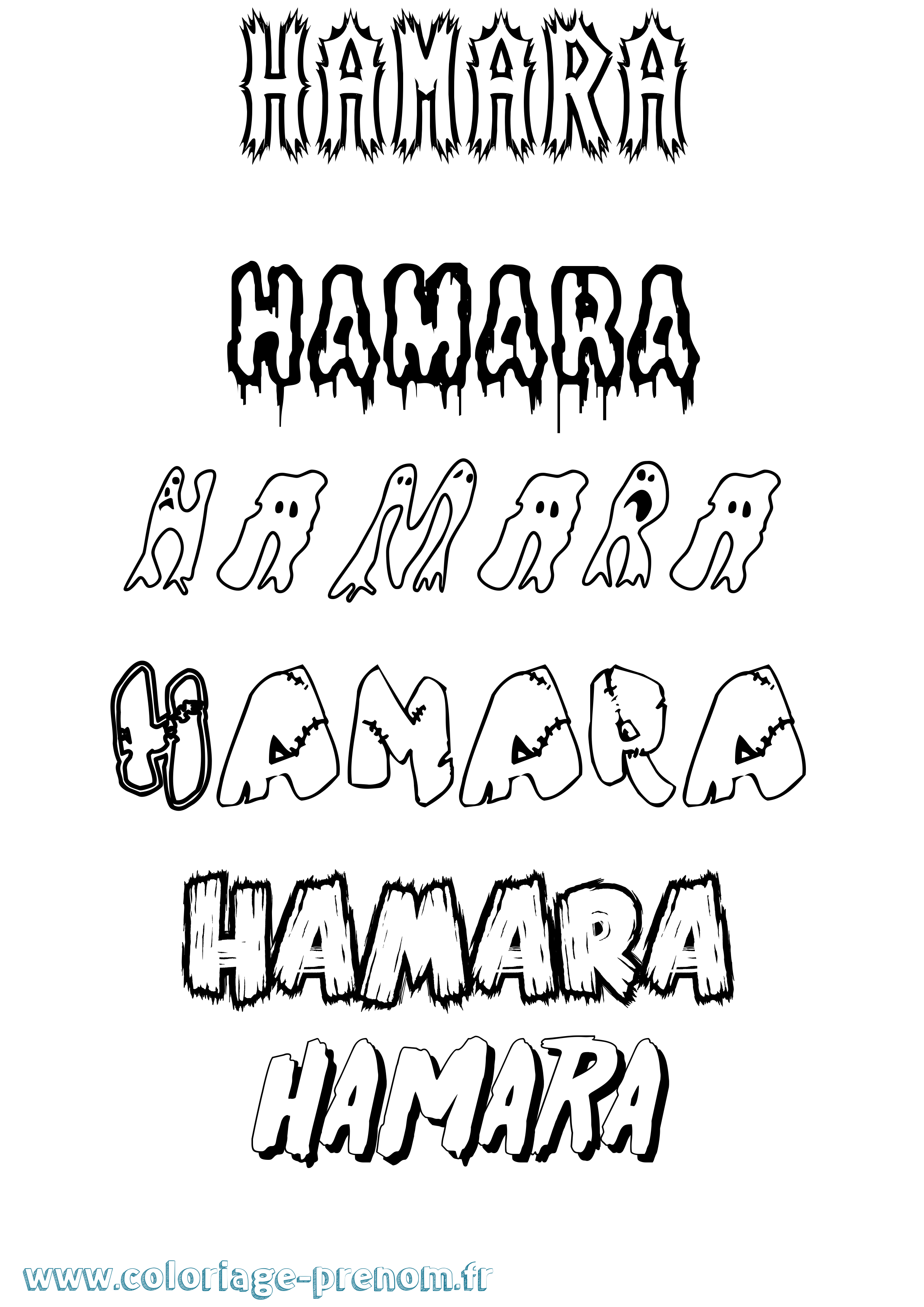 Coloriage Hamara Frisson Coloriage prénom Hamara Frisson
