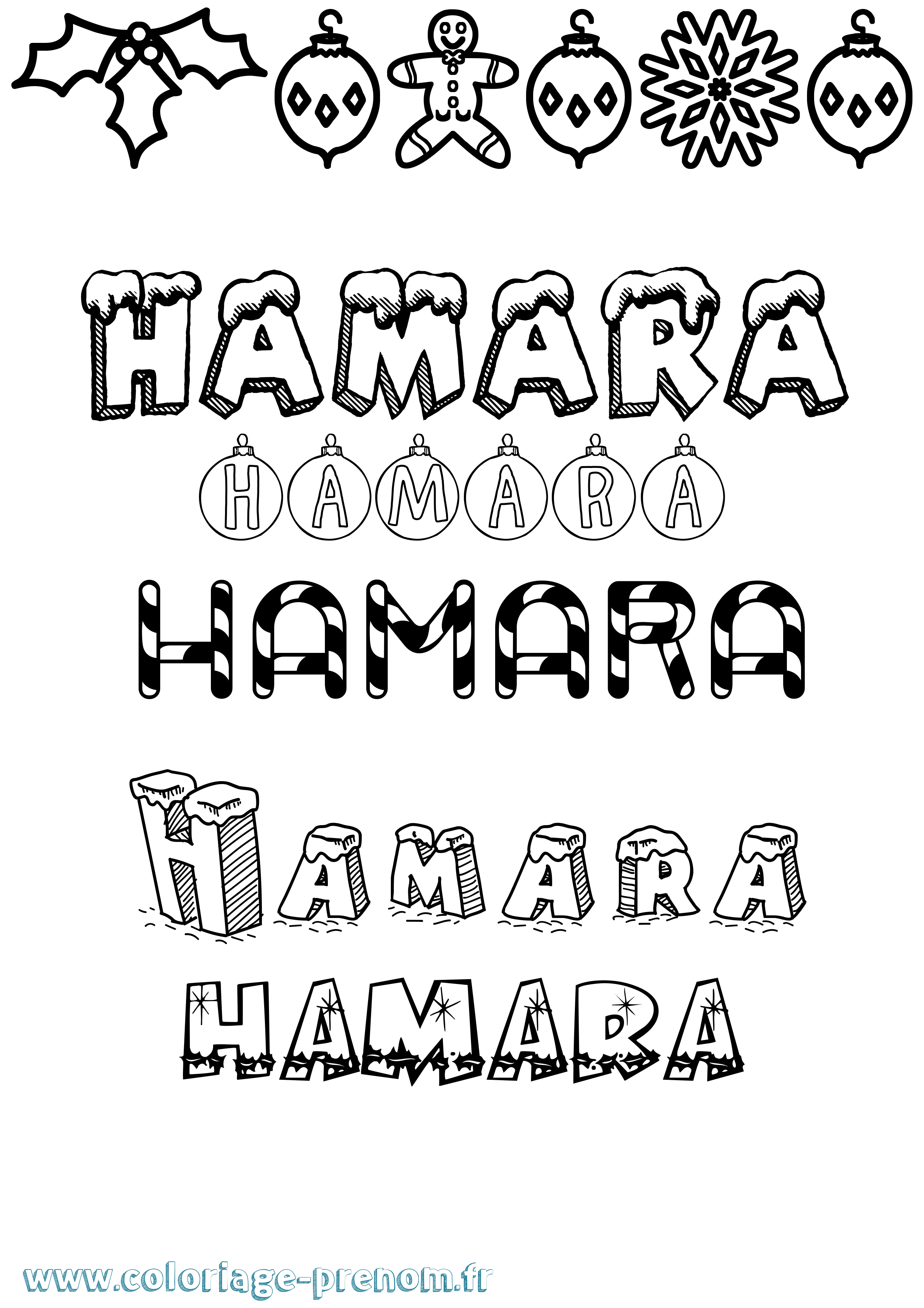 Coloriage Hamara Noël Coloriage prénom Hamara Noël