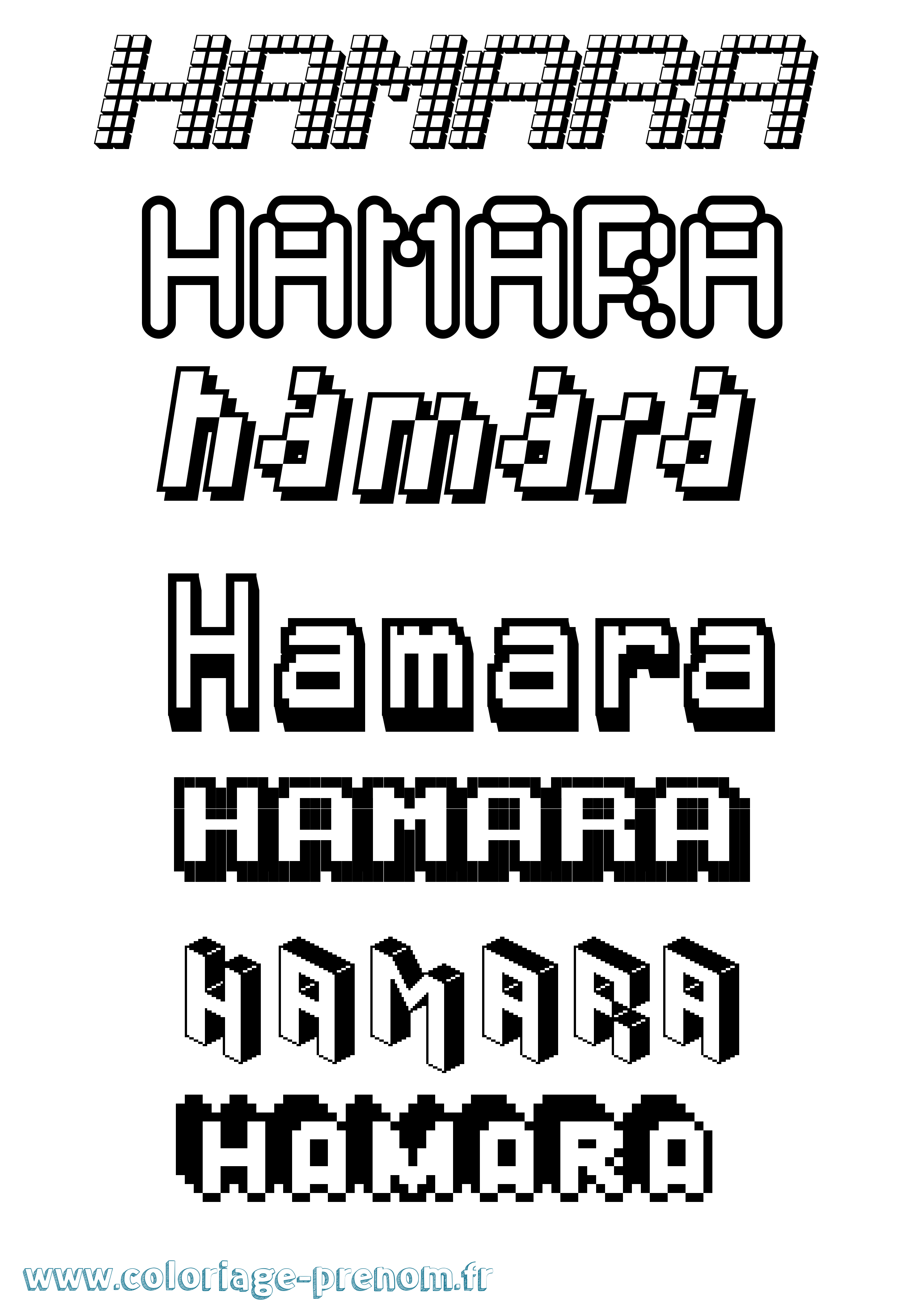 Coloriage Hamara Pixel Coloriage prénom Hamara Pixel