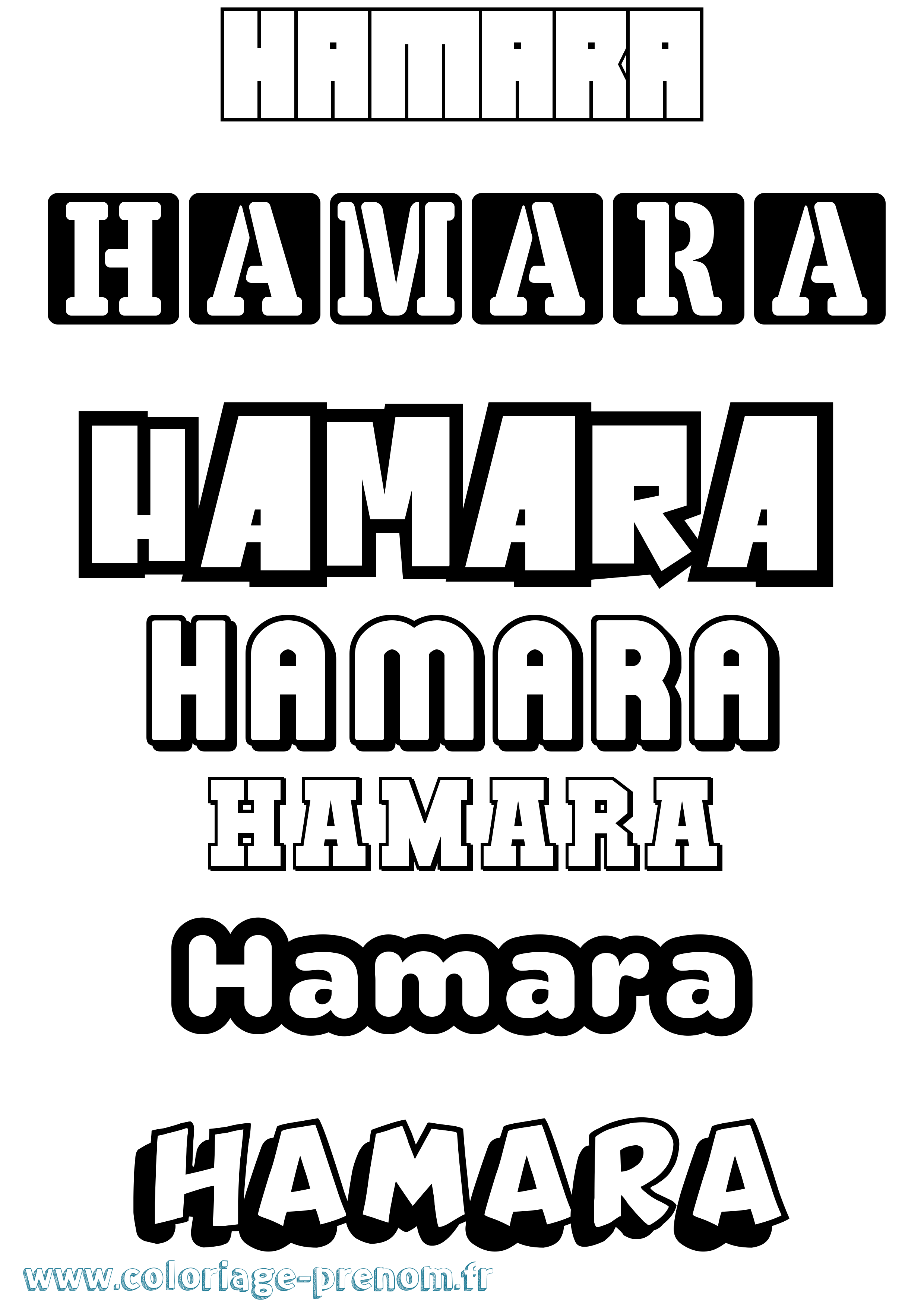 Coloriage Hamara Simple Coloriage prénom Hamara Simple
