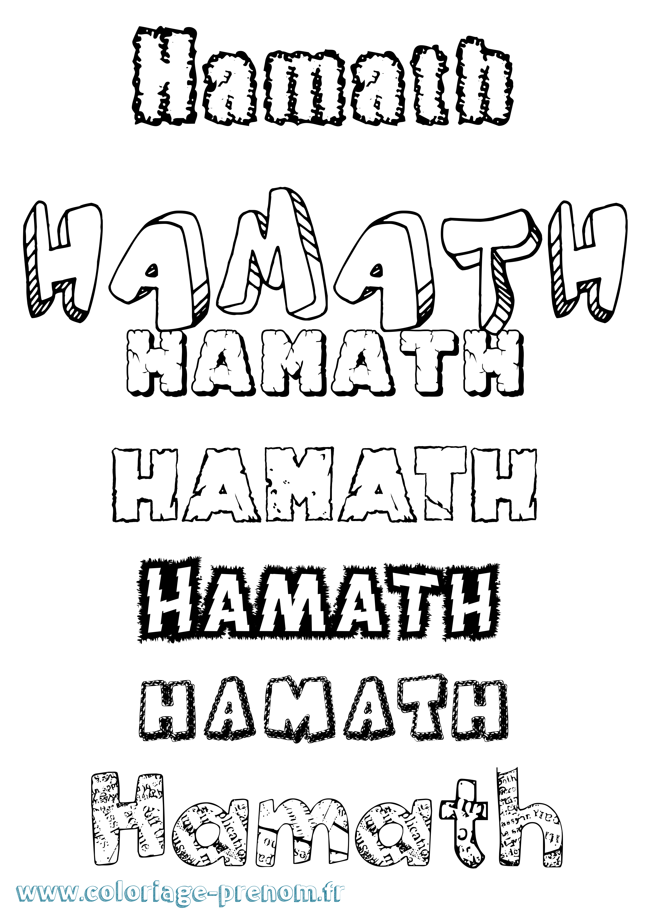 Coloriage Hamath Destructuré Coloriage prénom Hamath Destructuré