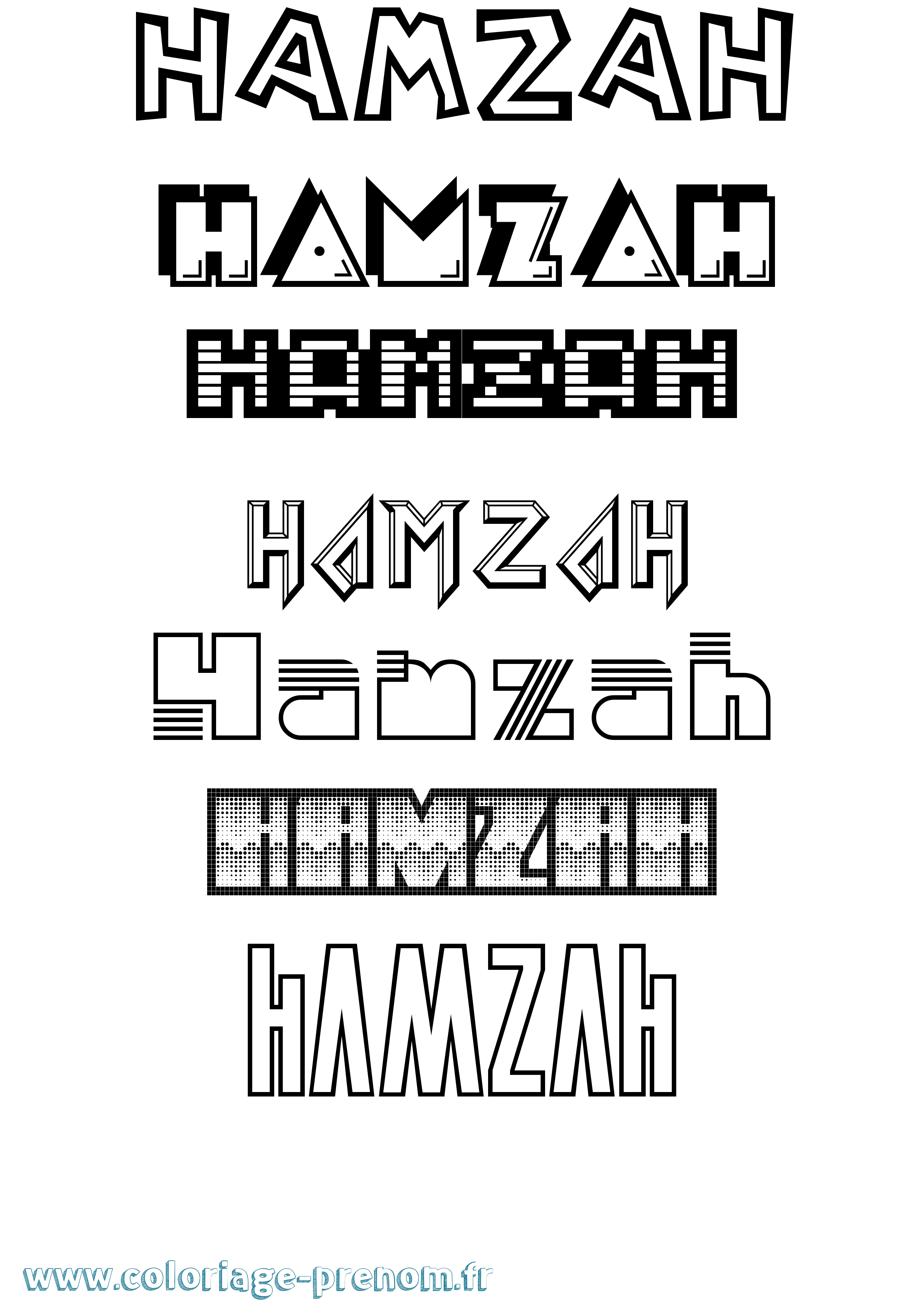 Coloriage Hamzah Jeux Vidéos Coloriage prénom Hamzah Jeux Vidéos