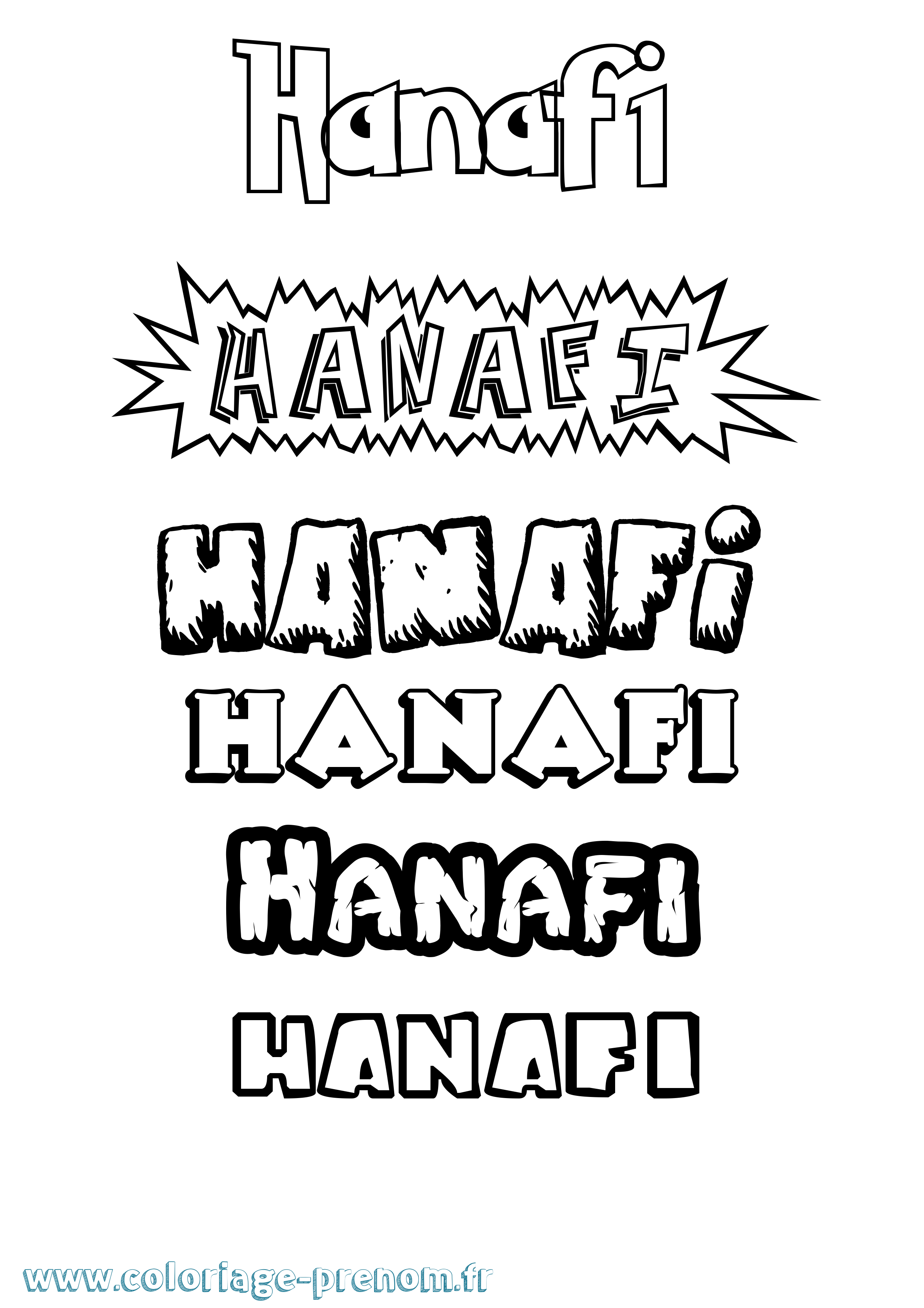 Coloriage Hanafi Dessin Animé Coloriage prénom Hanafi Dessin Animé
