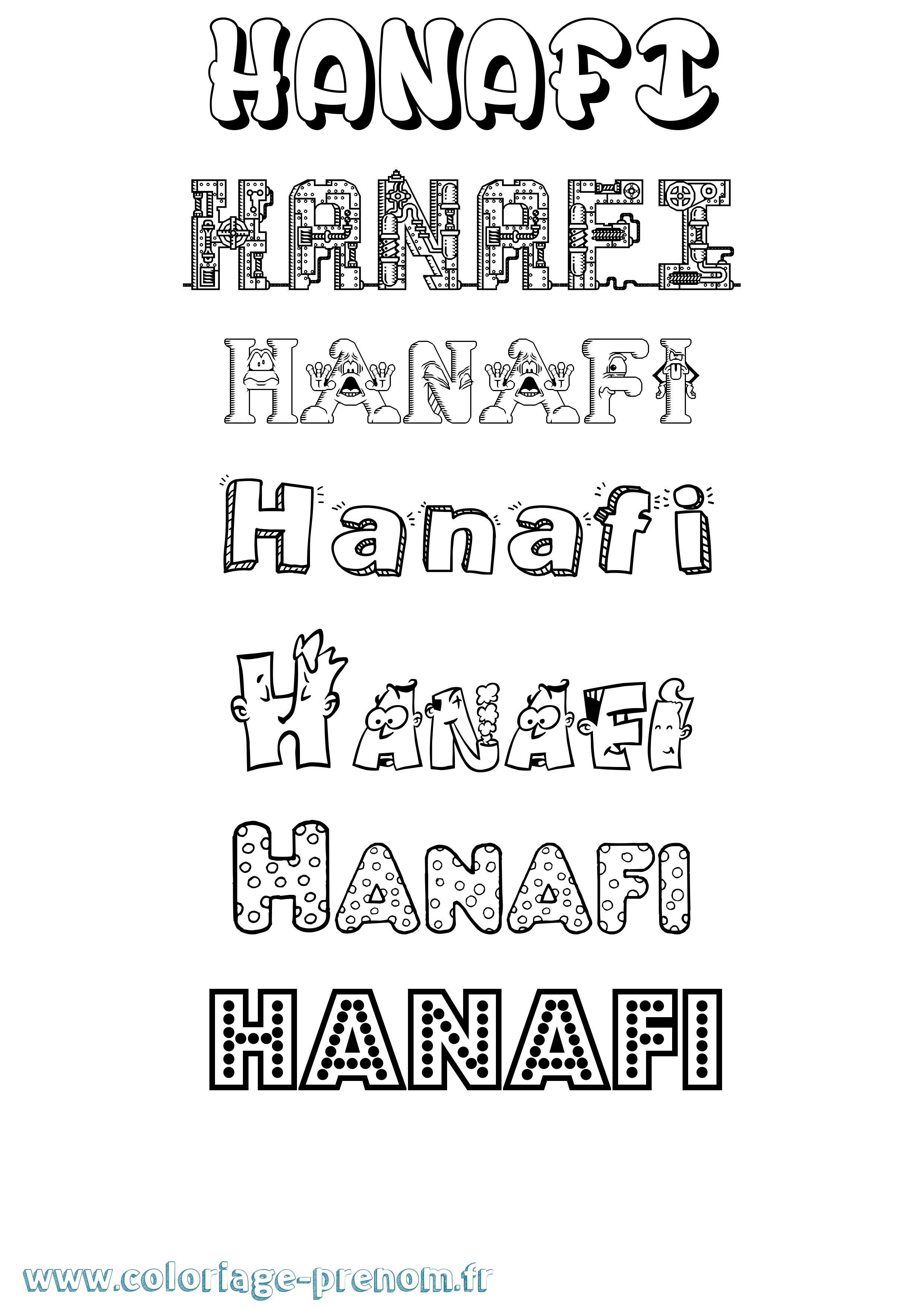 Coloriage Hanafi Fun Coloriage prénom Hanafi Fun