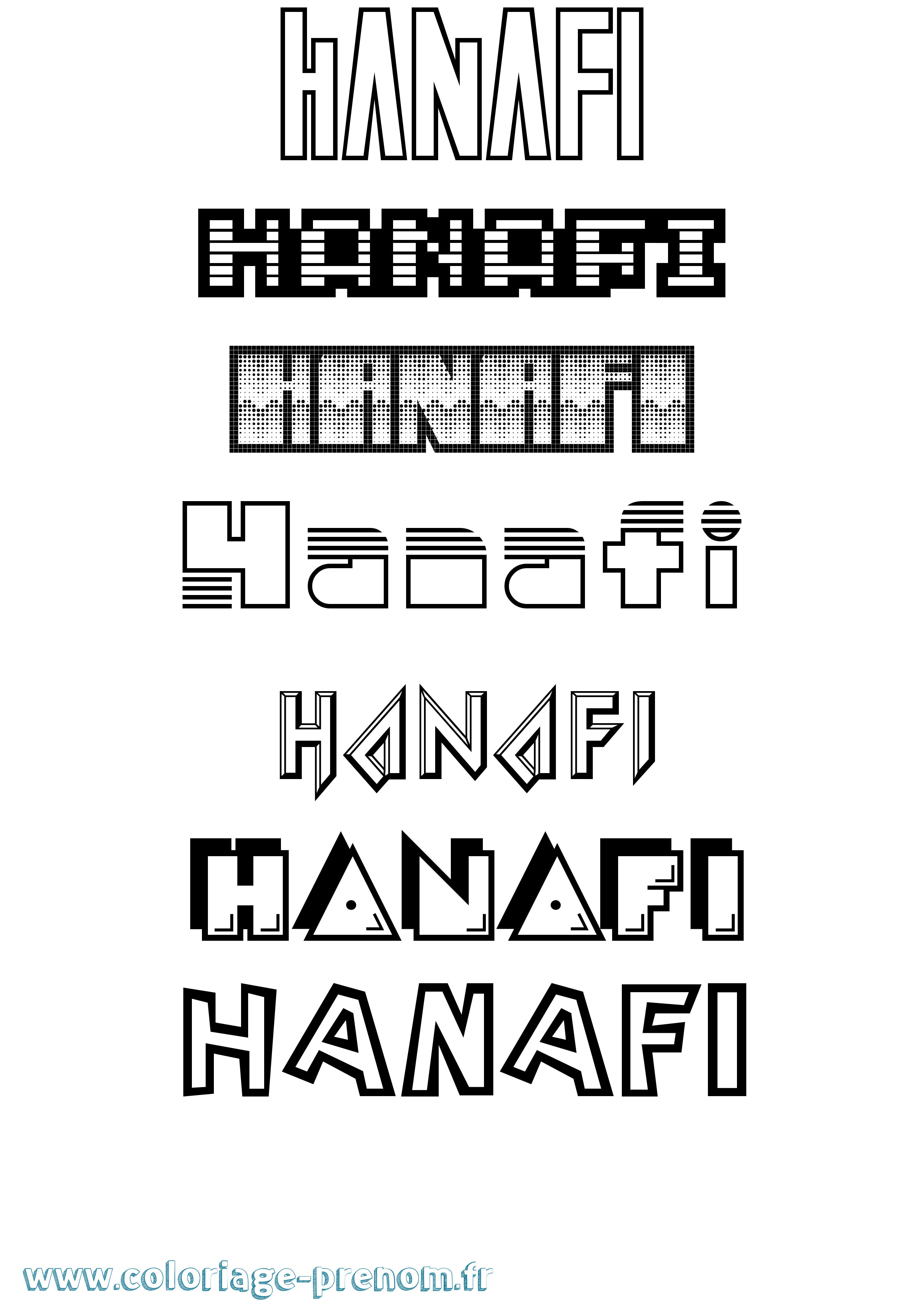 Coloriage Hanafi Jeux Vidéos Coloriage prénom Hanafi Jeux Vidéos