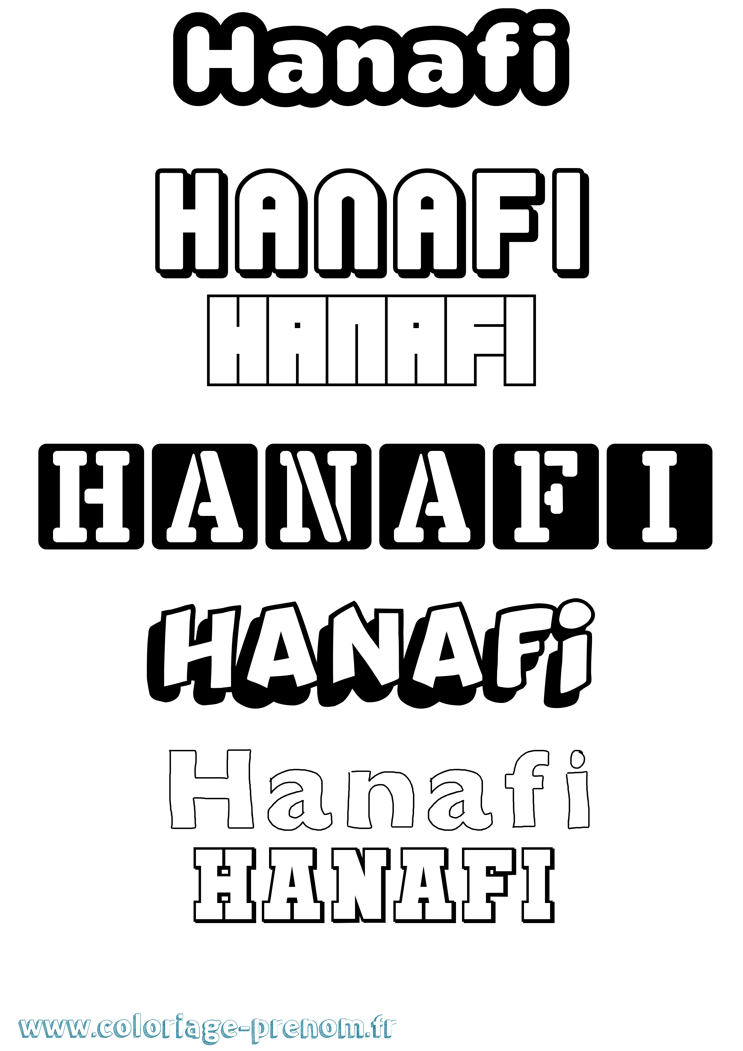 Coloriage Hanafi Simple Coloriage prénom Hanafi Simple