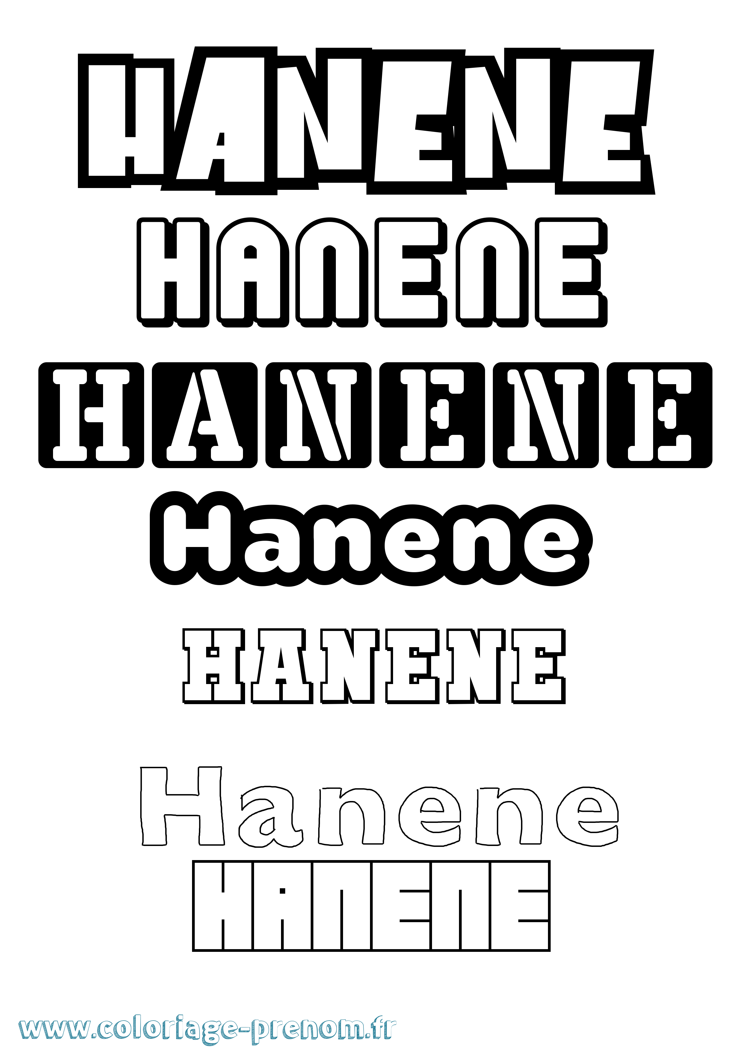 Coloriage Hanene Simple Coloriage prénom Hanene Simple