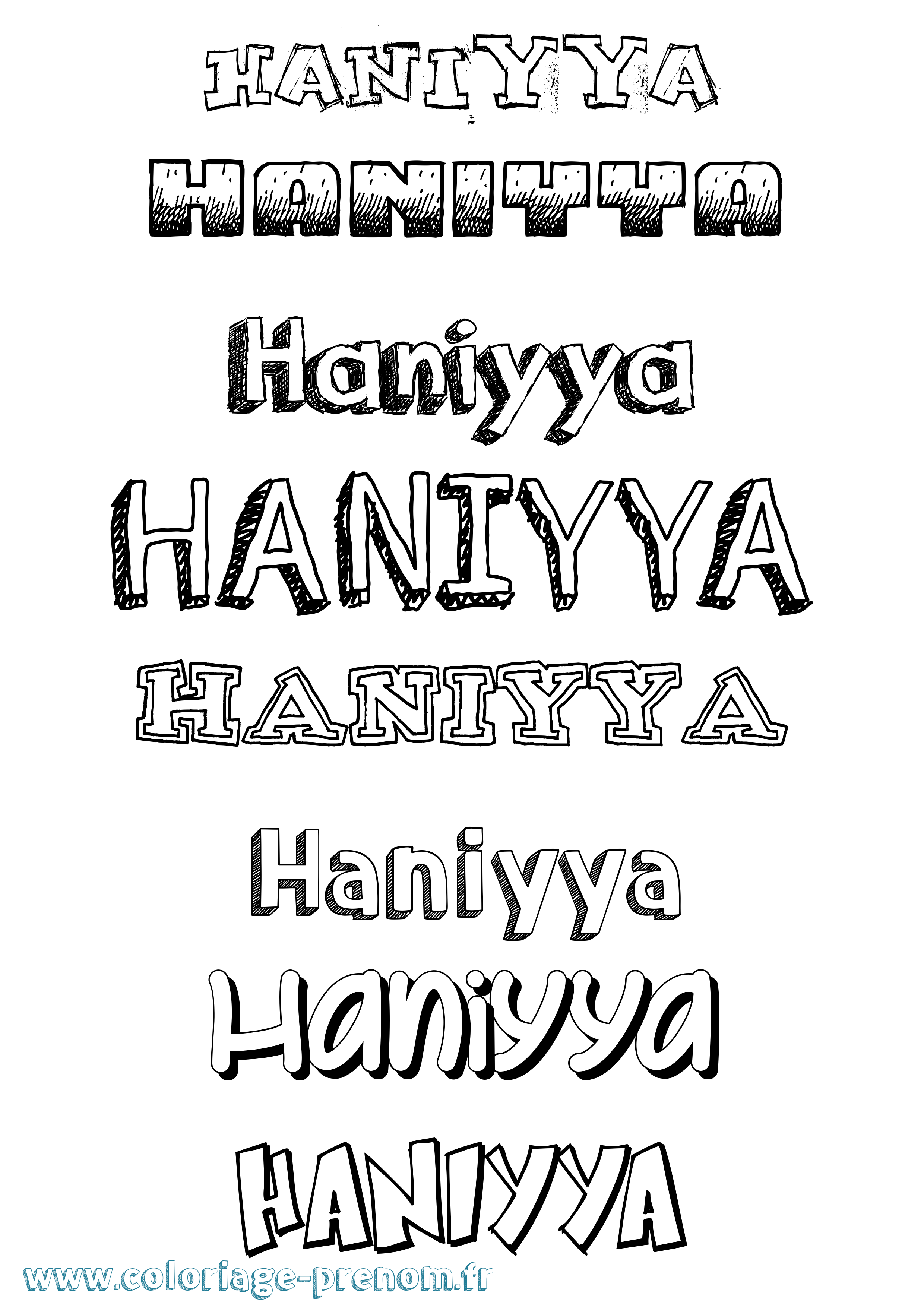 Coloriage Haniyya Dessiné Coloriage prénom Haniyya Dessiné