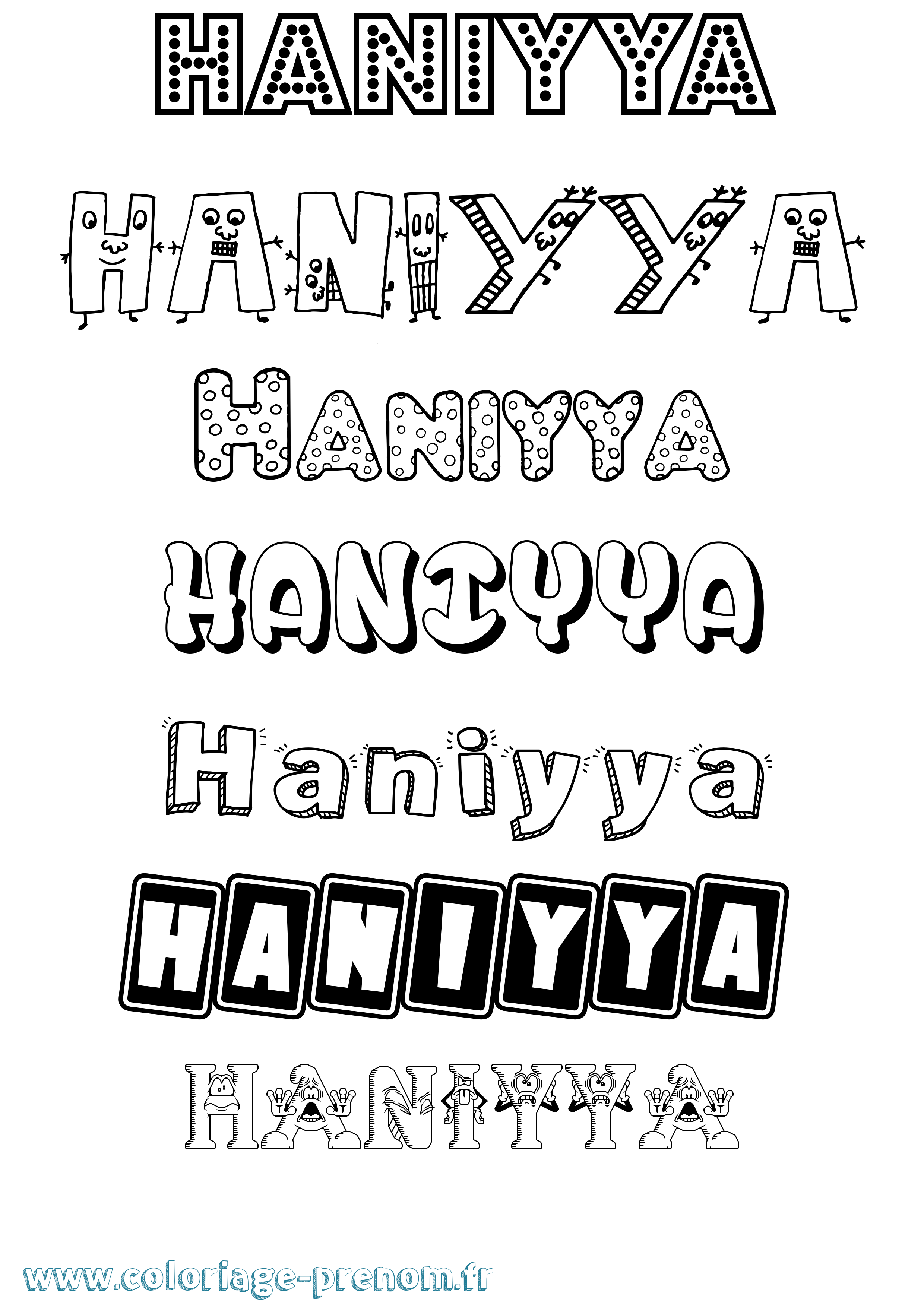 Coloriage Haniyya Fun Coloriage prénom Haniyya Fun