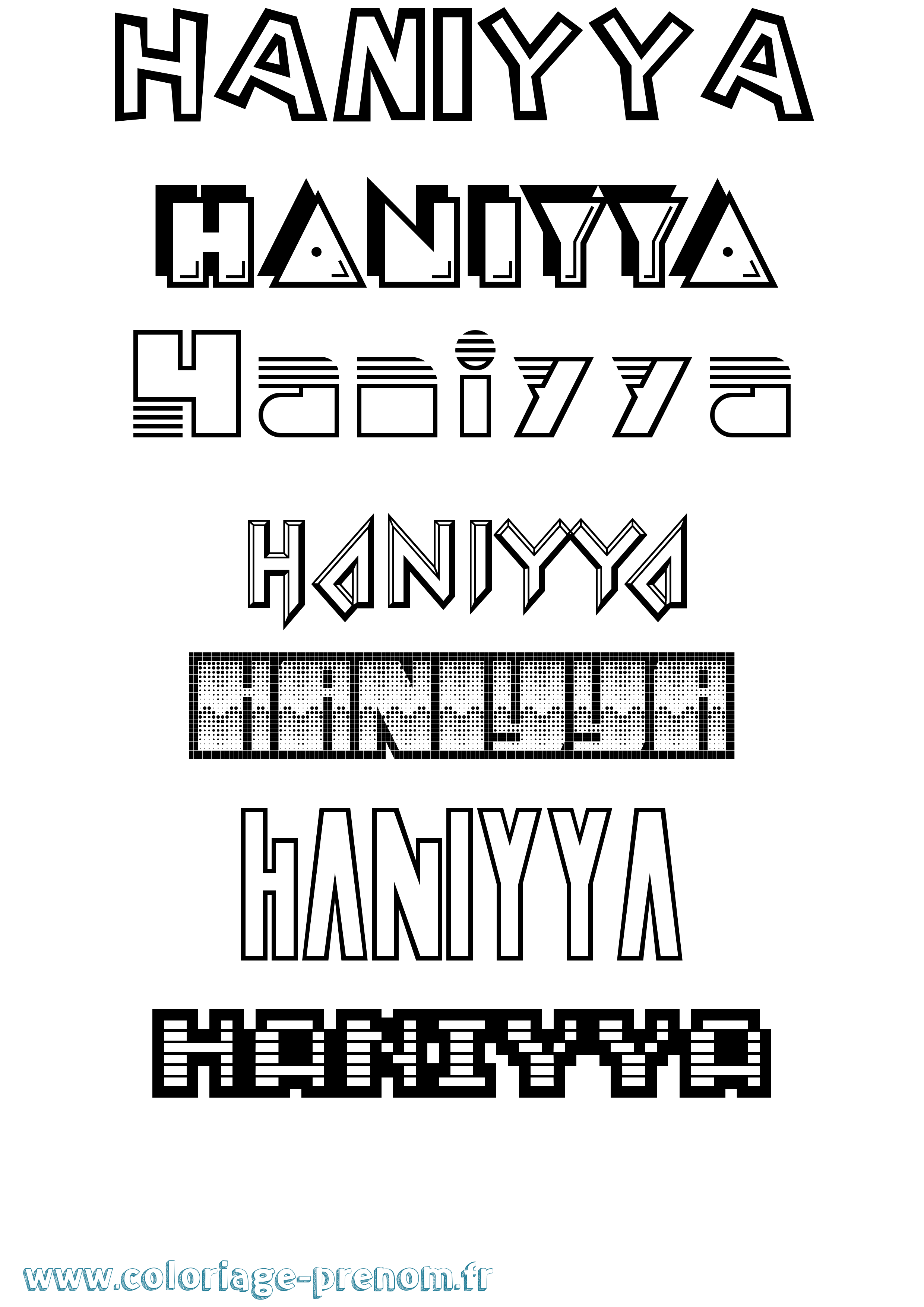 Coloriage Haniyya Jeux Vidéos Coloriage prénom Haniyya Jeux Vidéos
