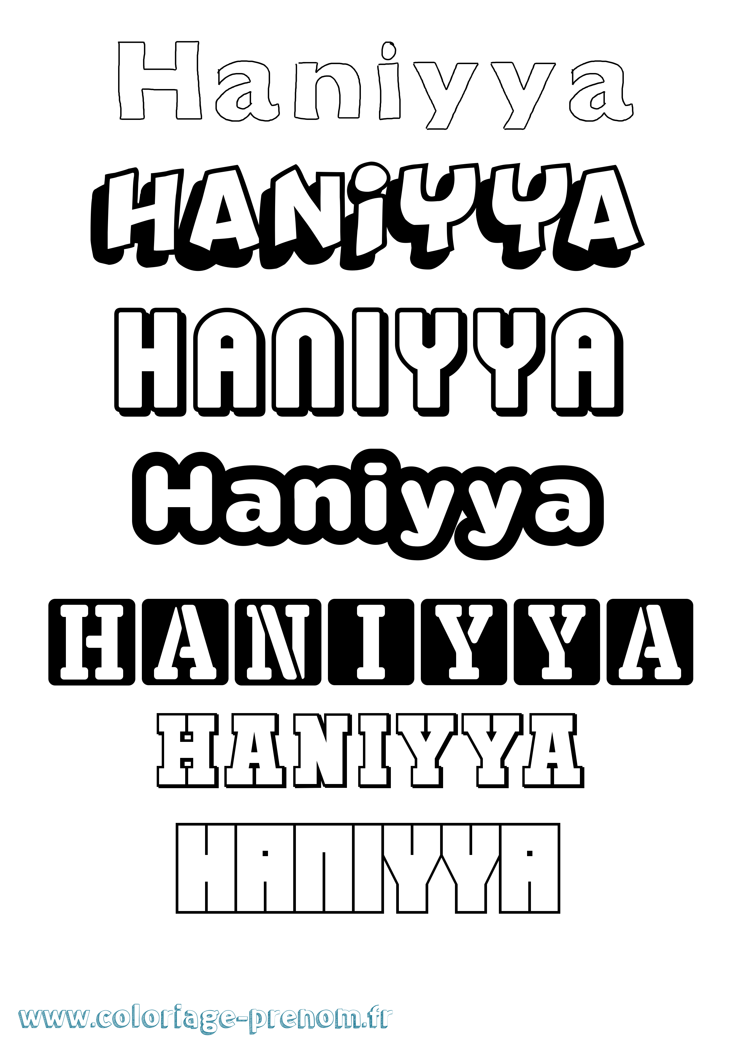 Coloriage Haniyya Simple Coloriage prénom Haniyya Simple