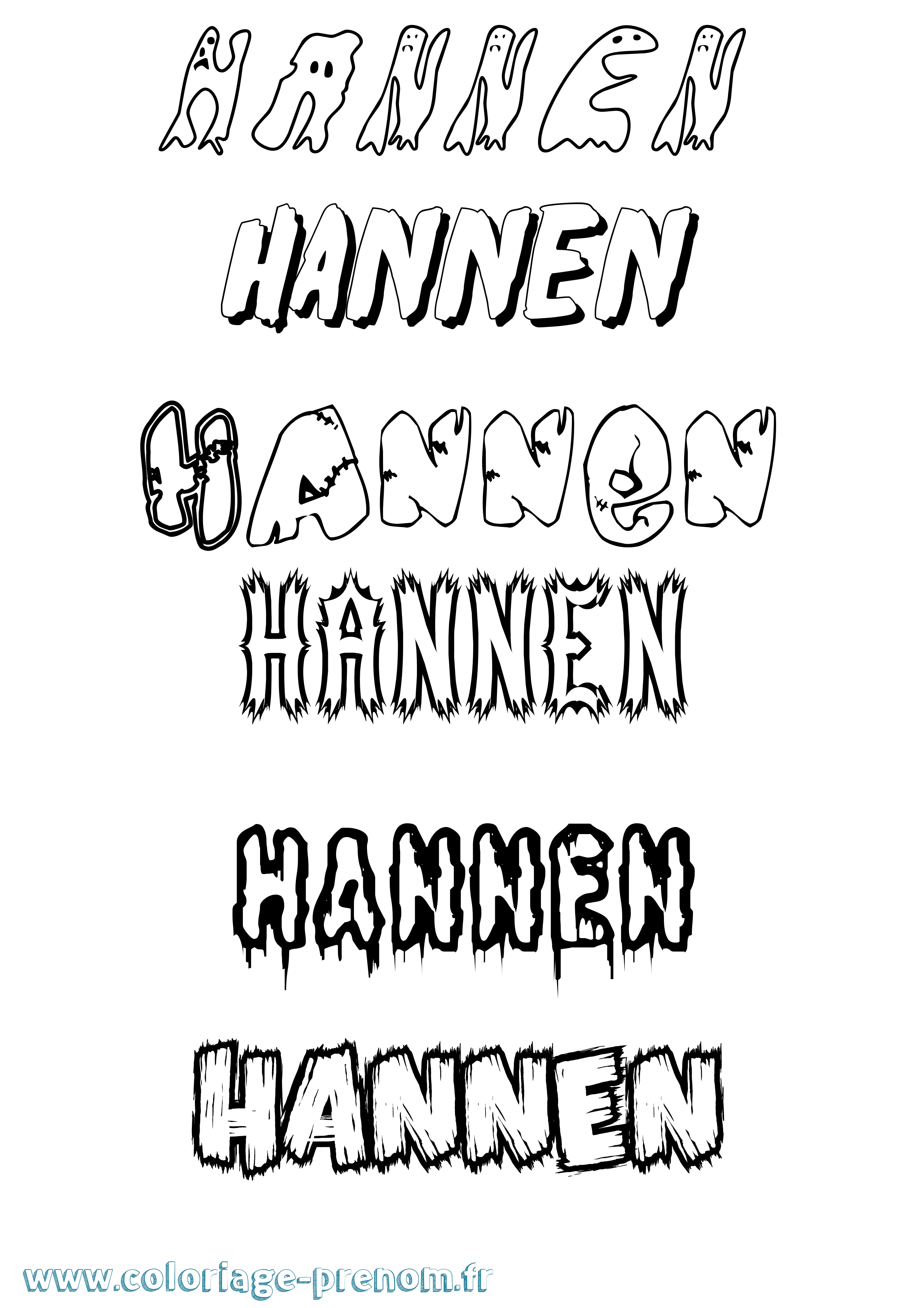 Coloriage Hannen Frisson Coloriage prénom Hannen Frisson