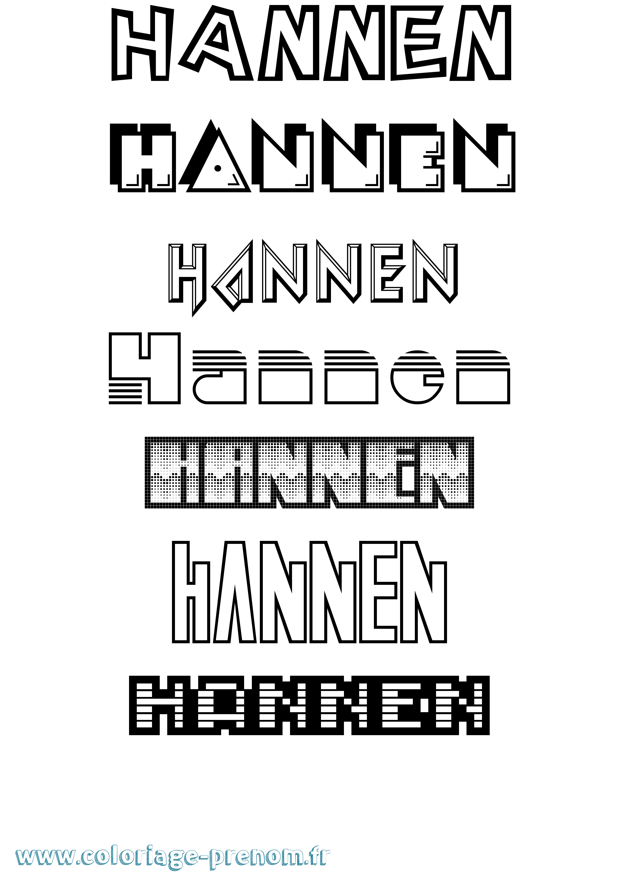Coloriage Hannen Jeux Vidéos Coloriage prénom Hannen Jeux Vidéos