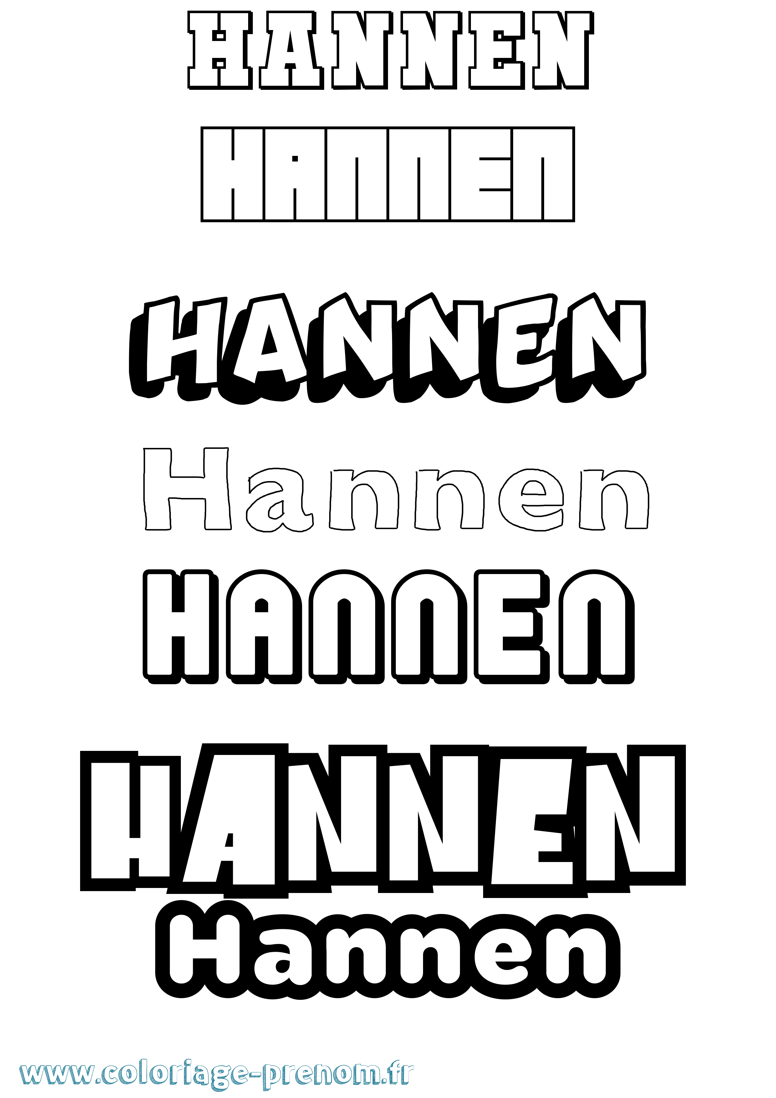 Coloriage Hannen Simple Coloriage prénom Hannen Simple