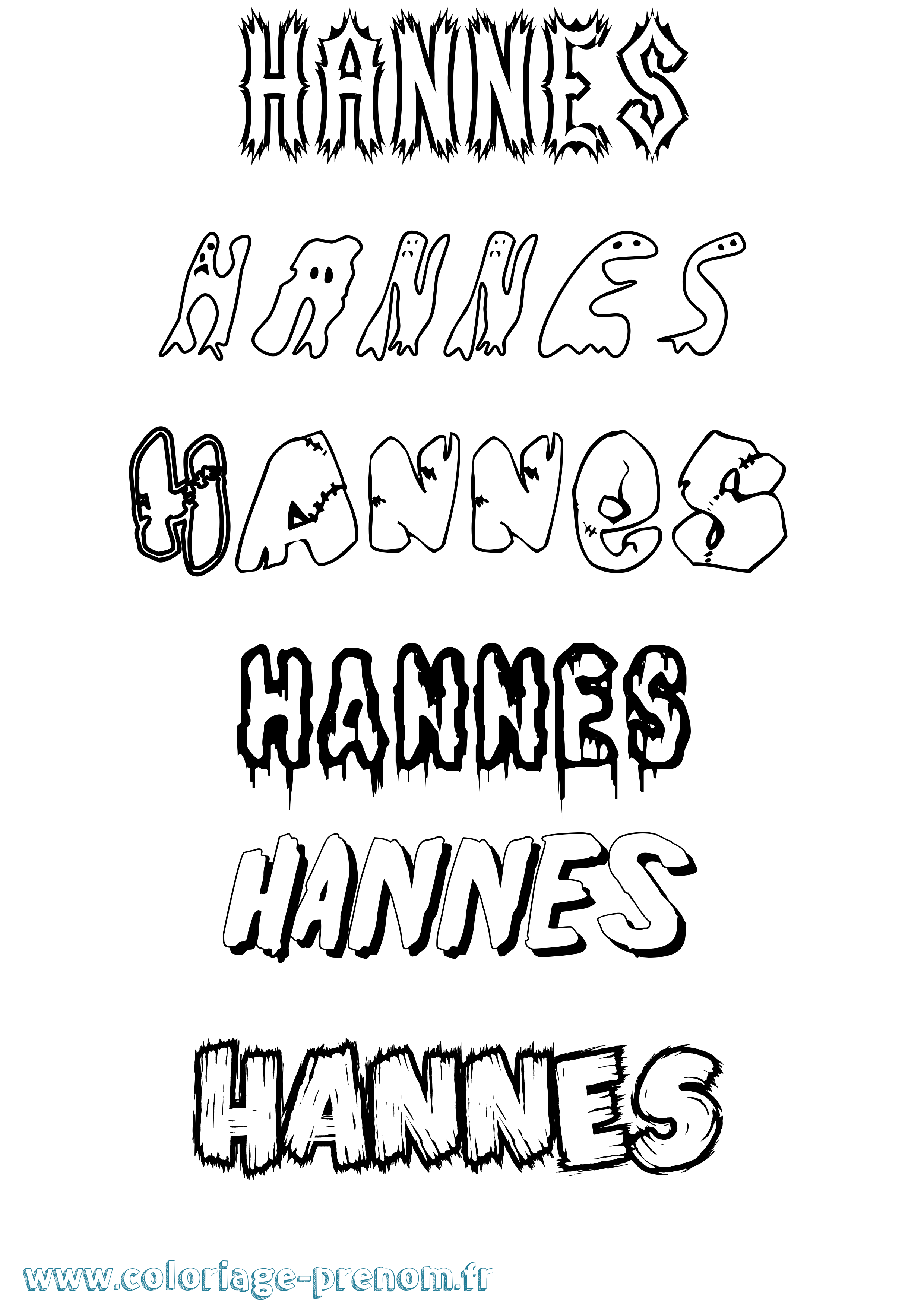 Coloriage Hannes Frisson Coloriage prénom Hannes Frisson
