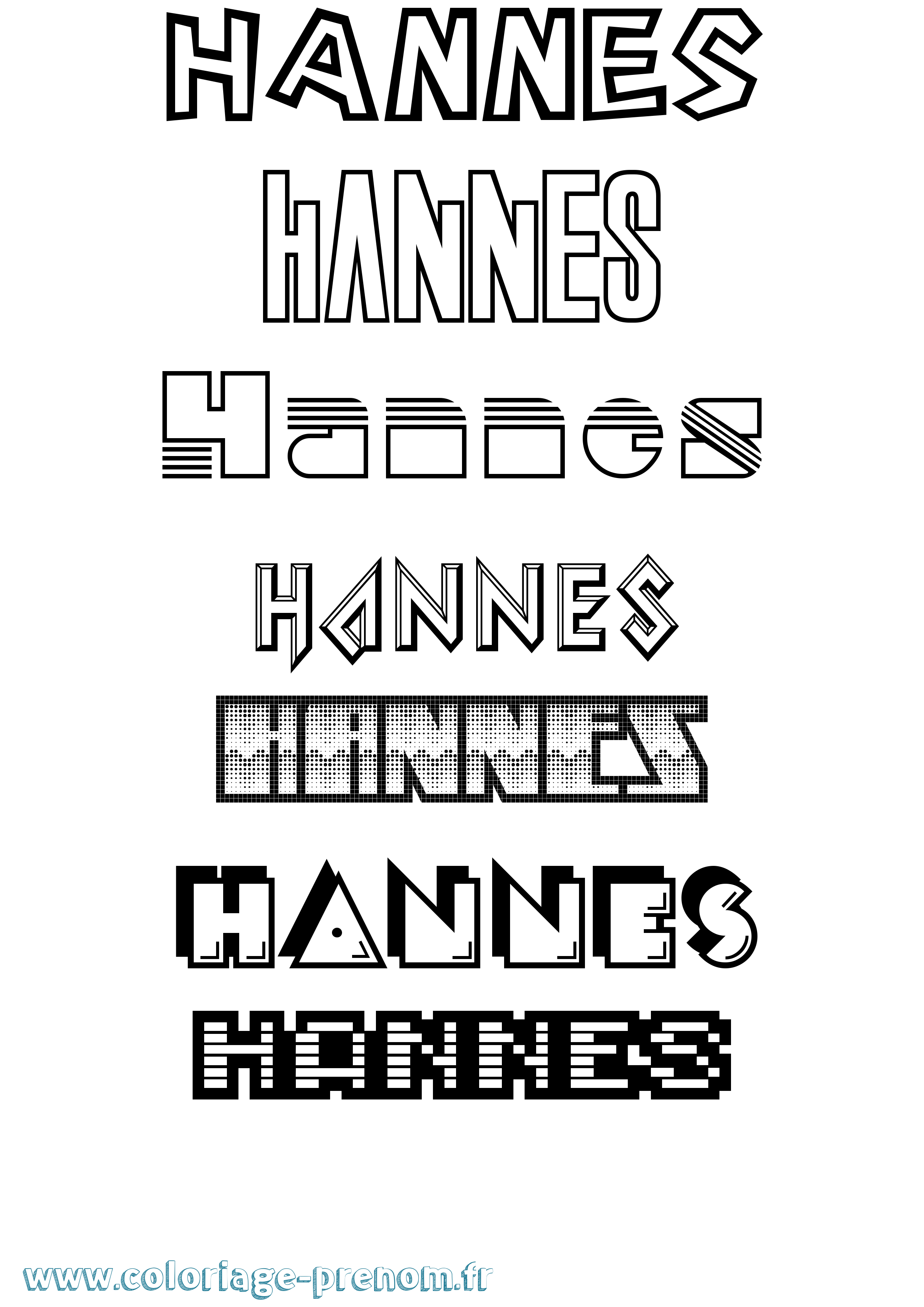Coloriage Hannes Jeux Vidéos Coloriage prénom Hannes Jeux Vidéos