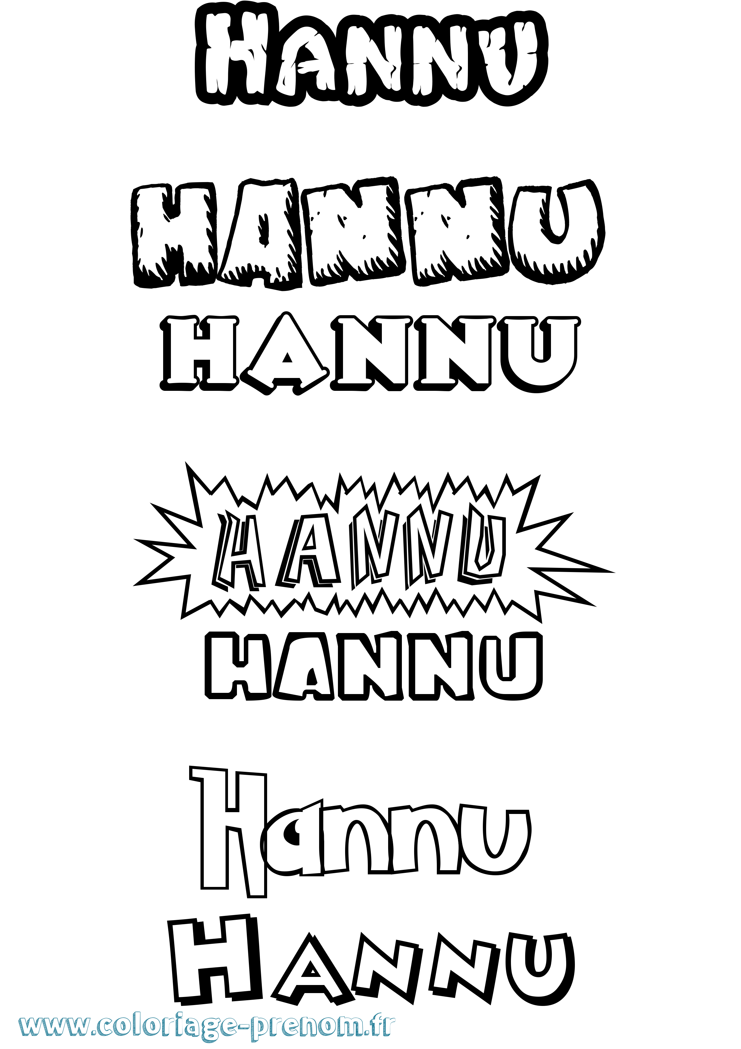 Coloriage Hannu Dessin Animé Coloriage prénom Hannu Dessin Animé
