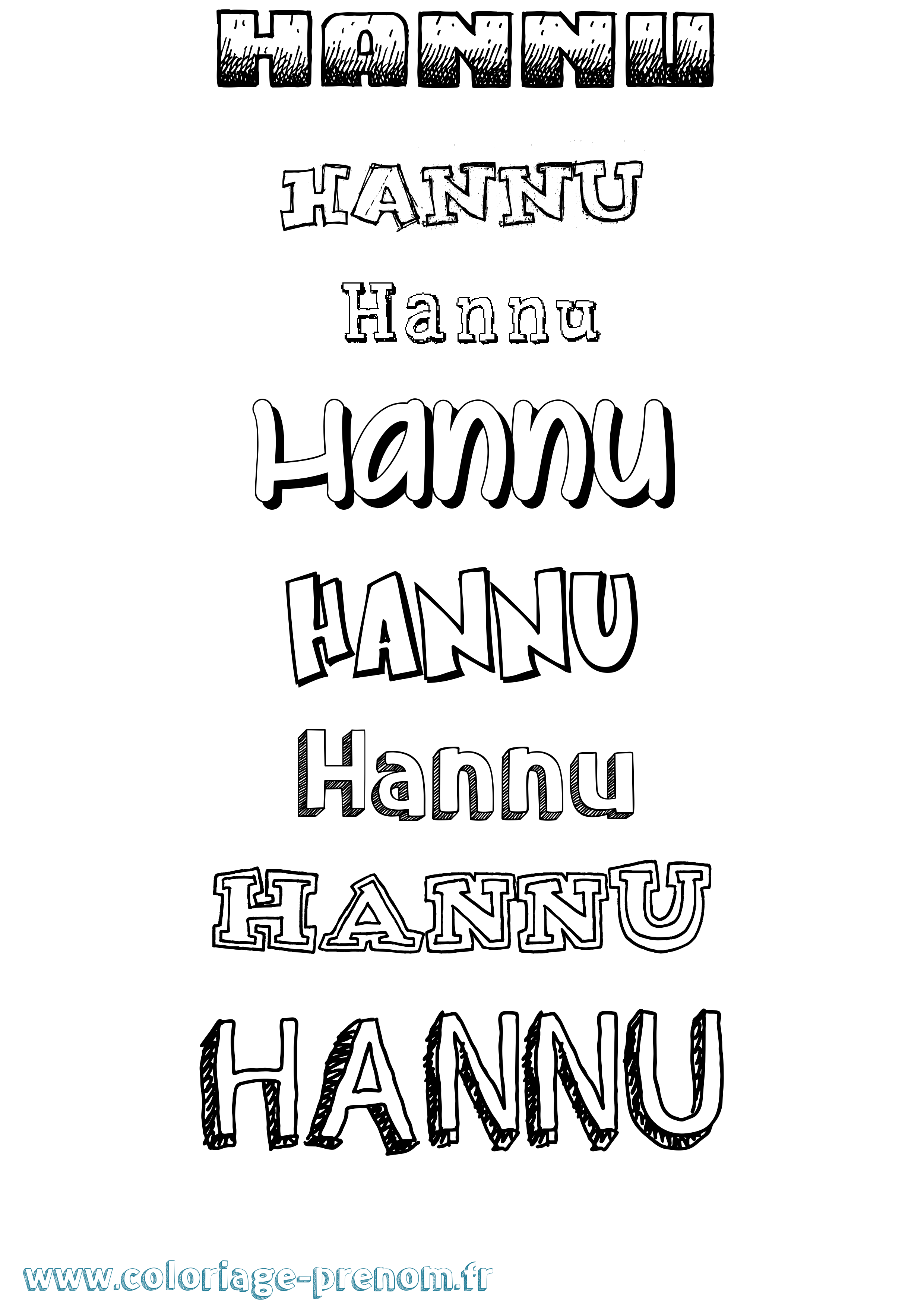 Coloriage Hannu Dessiné Coloriage prénom Hannu Dessiné