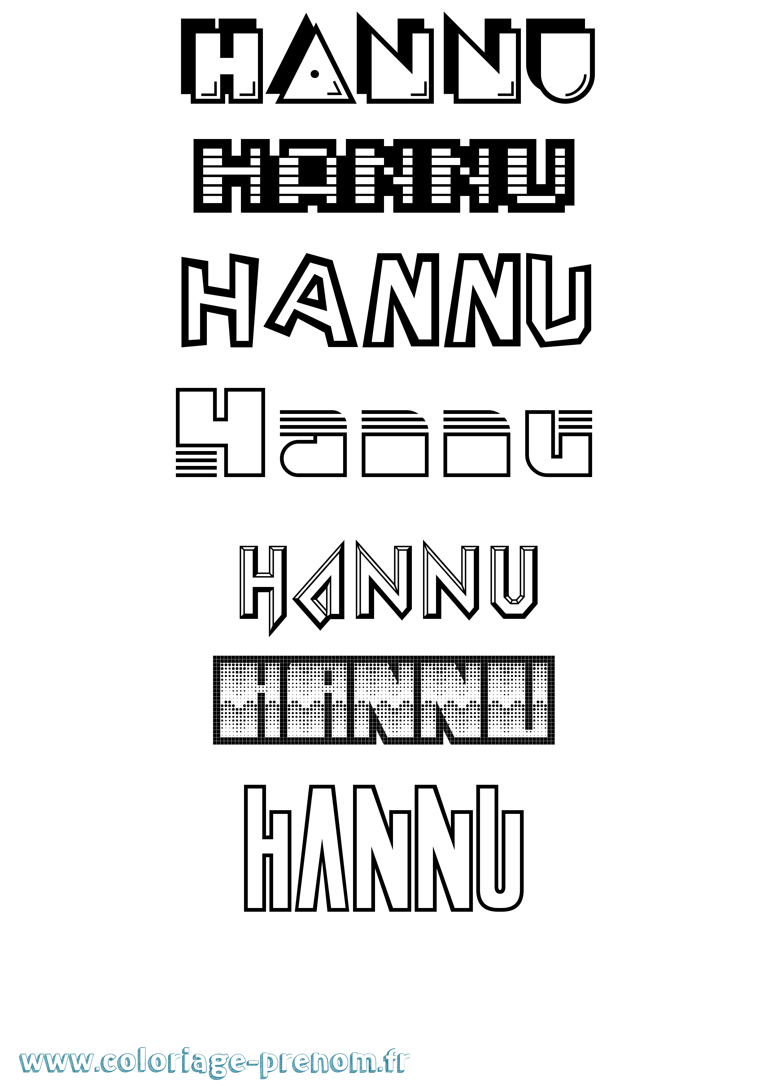 Coloriage Hannu Jeux Vidéos Coloriage prénom Hannu Jeux Vidéos