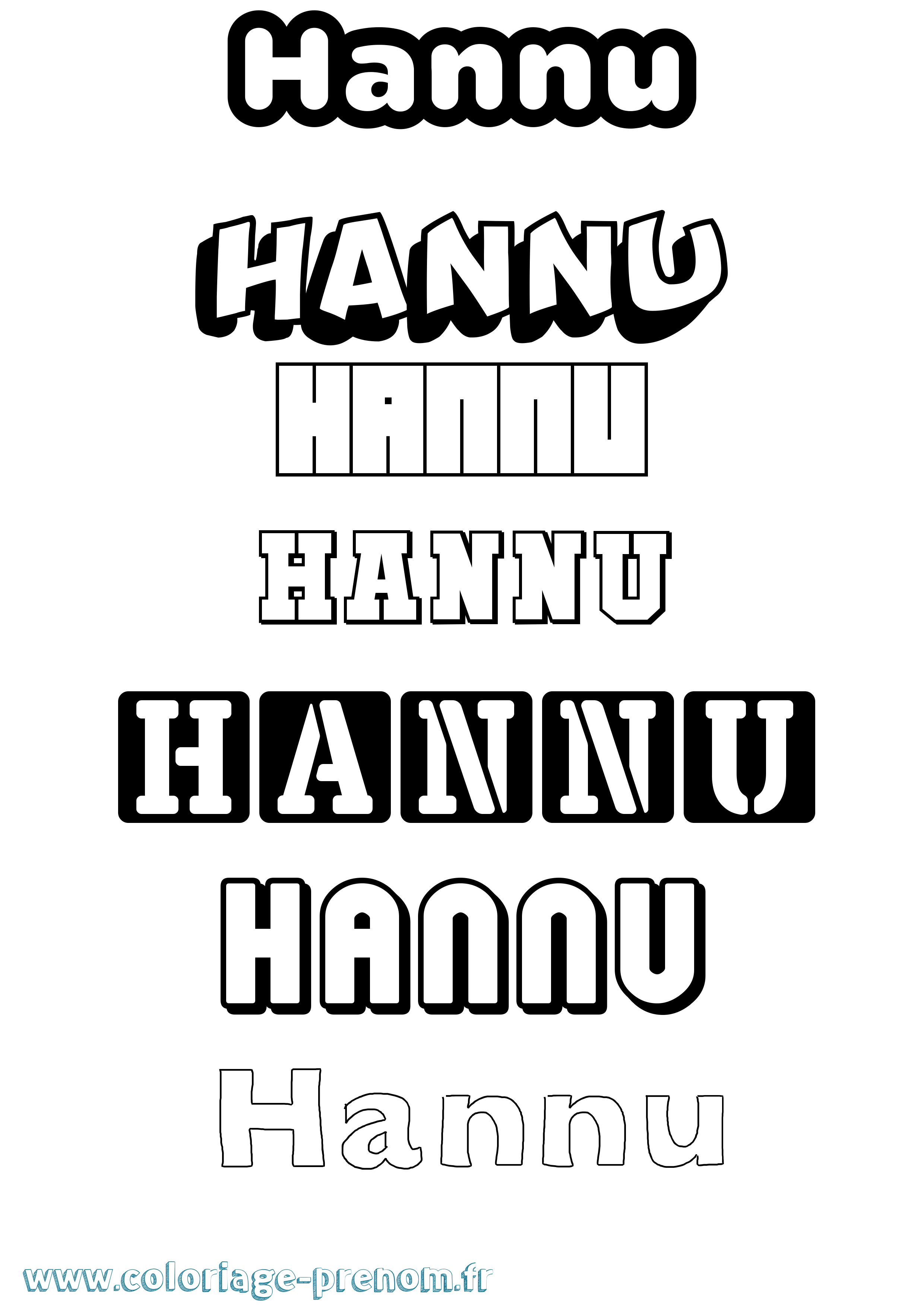 Coloriage Hannu Simple Coloriage prénom Hannu Simple