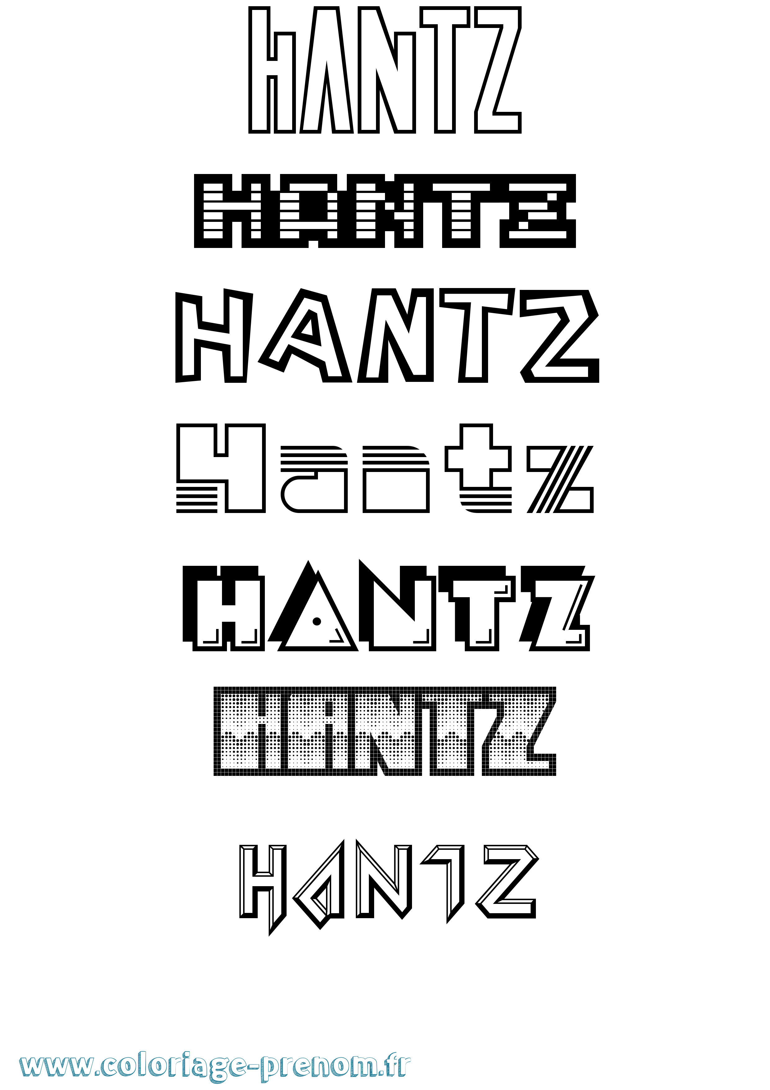 Coloriage Hantz Jeux Vidéos Coloriage prénom Hantz Jeux Vidéos