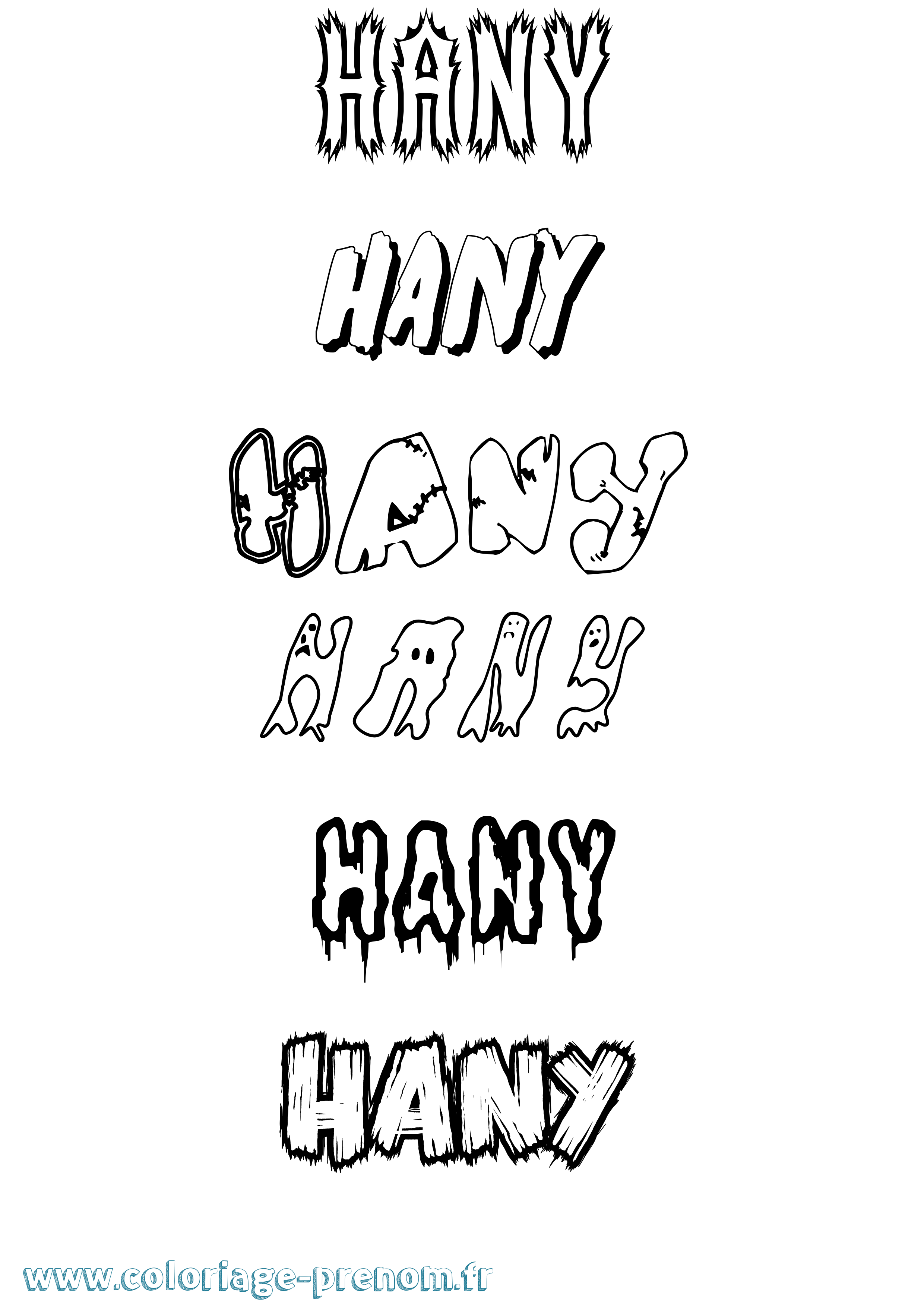Coloriage Hany Frisson Coloriage prénom Hany Frisson